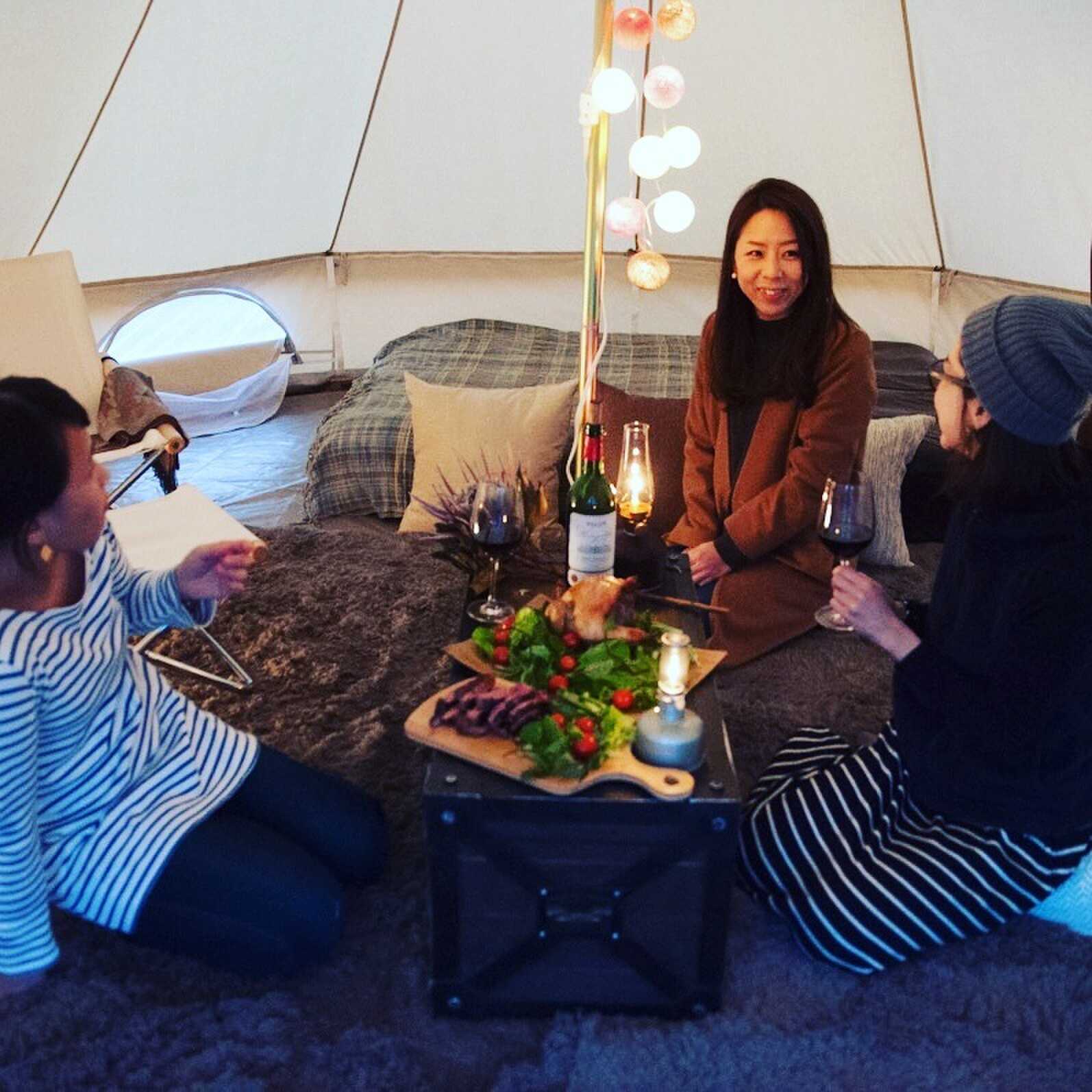 グランピングでおしゃれな女子会♪