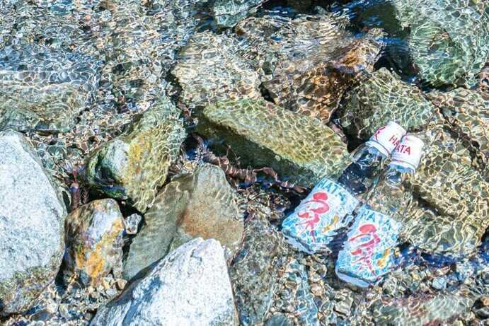 場内を流れる清流は年間を通して約12℃前後。飲み物を冷やしたり、川遊びをしたり。せせらぎを聞きながら、のんびり過ごせます。