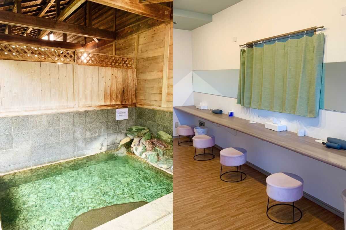 無料の大浴場に加え、女性に嬉しいパウダールームも完備!