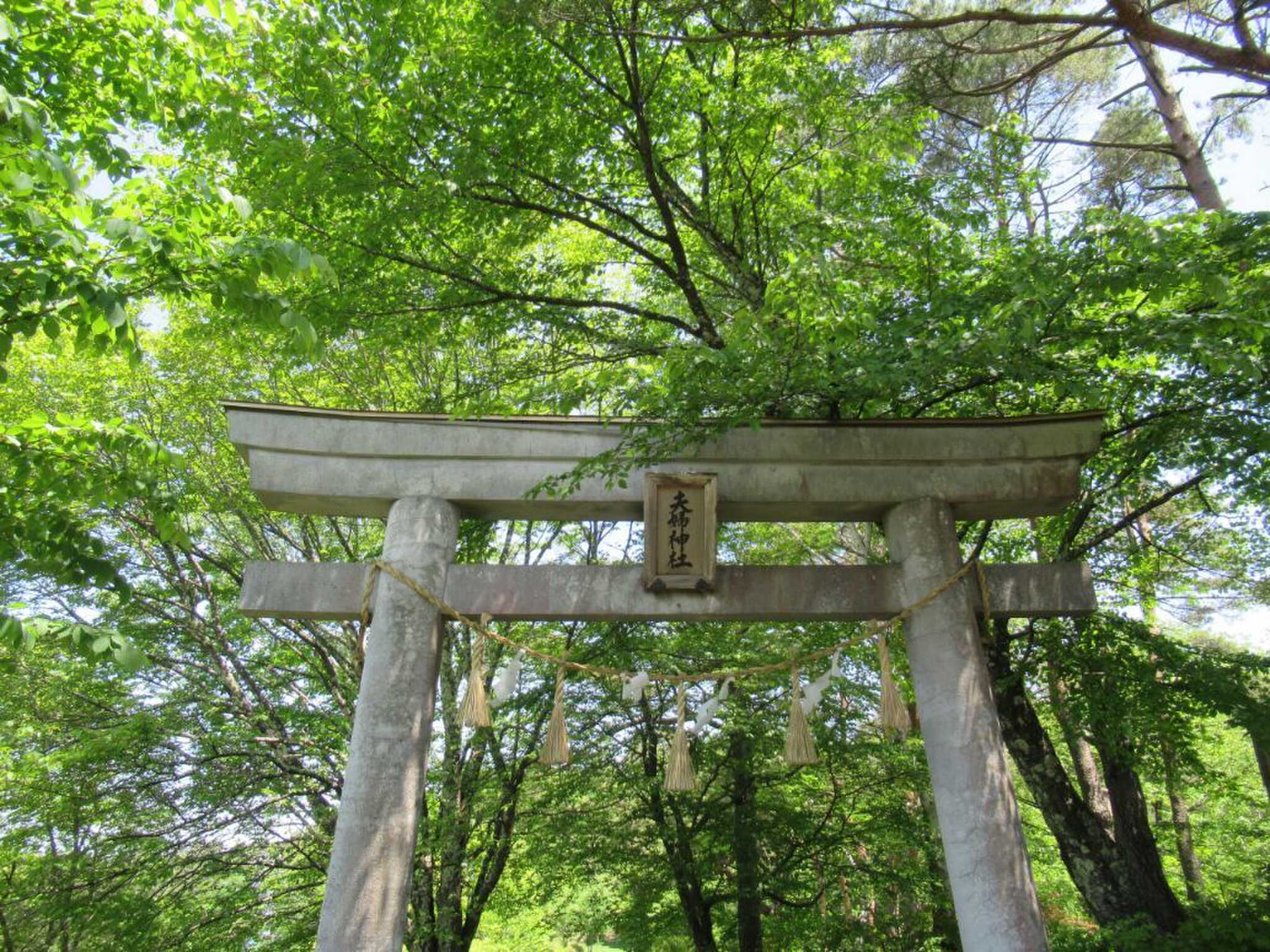 キャンプ場に隣接する萱野夫婦神社は、出雲大社の分社で縁結びの神社です。