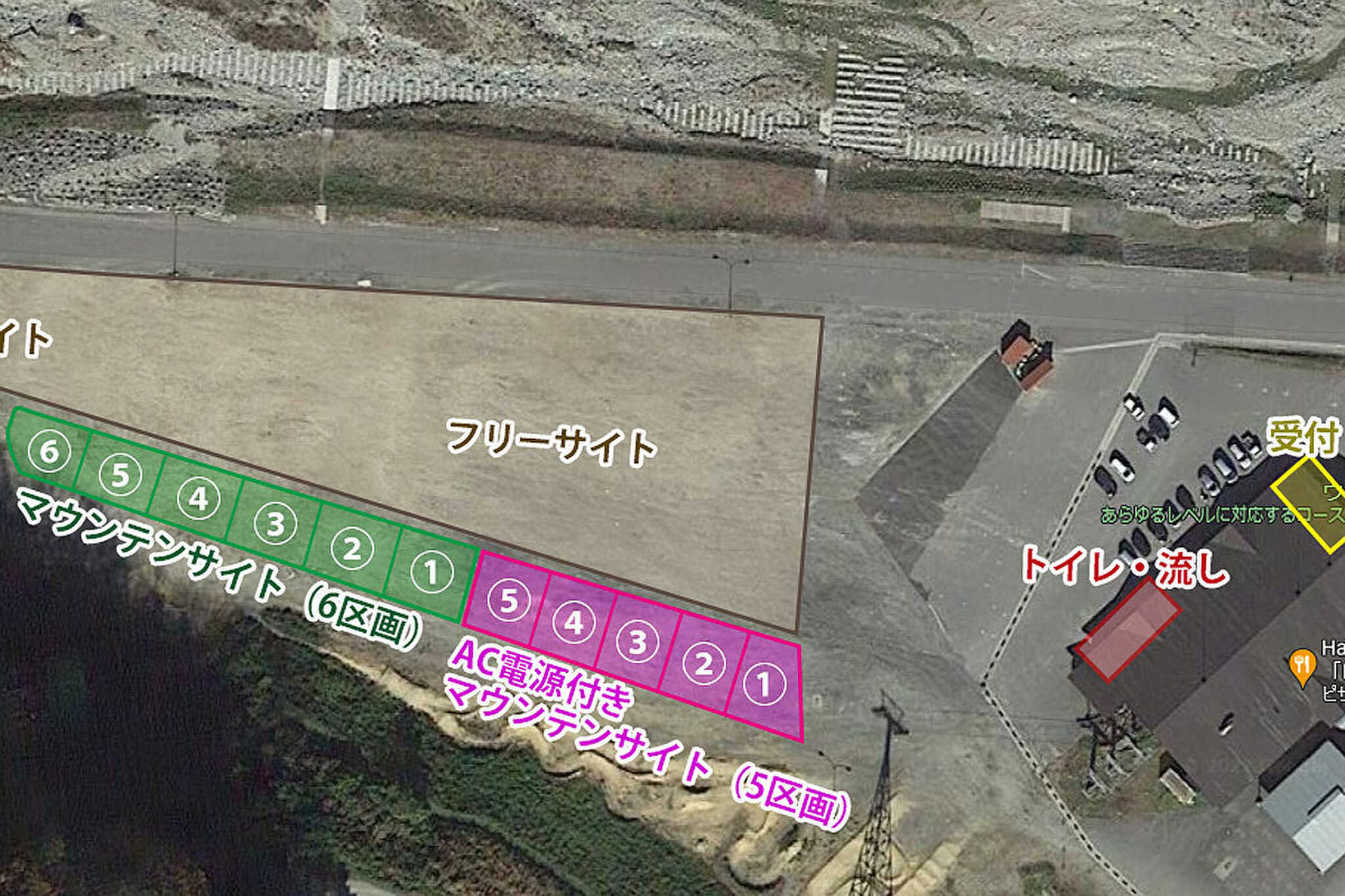 テントサイト区画割