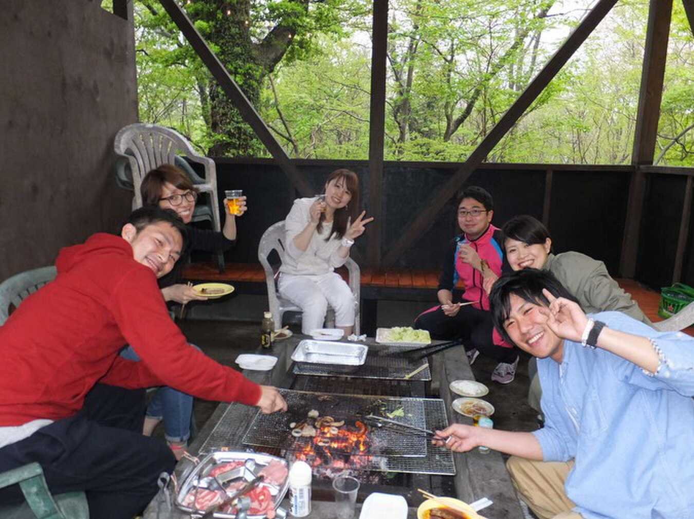 屋根付だから雨でも楽しくBBQ!