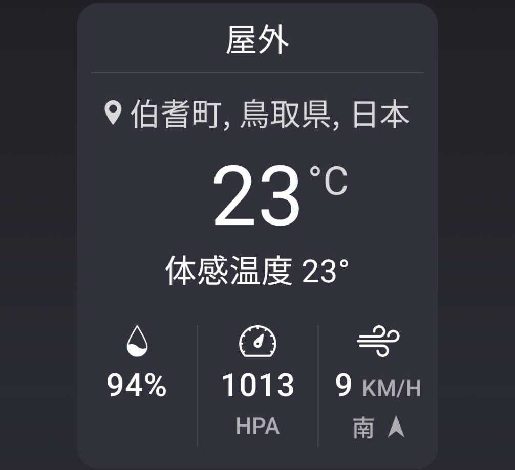 オーナーより 2日朝5時半の温度