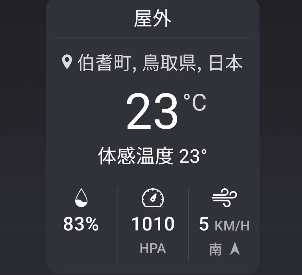 オーナーより 18日朝5時半の温度