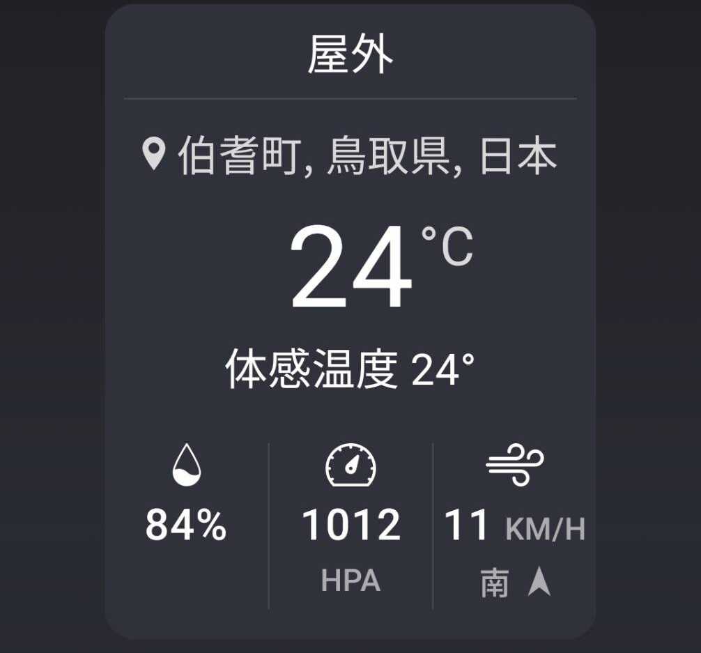 オーナーより 25日朝5時半の温度