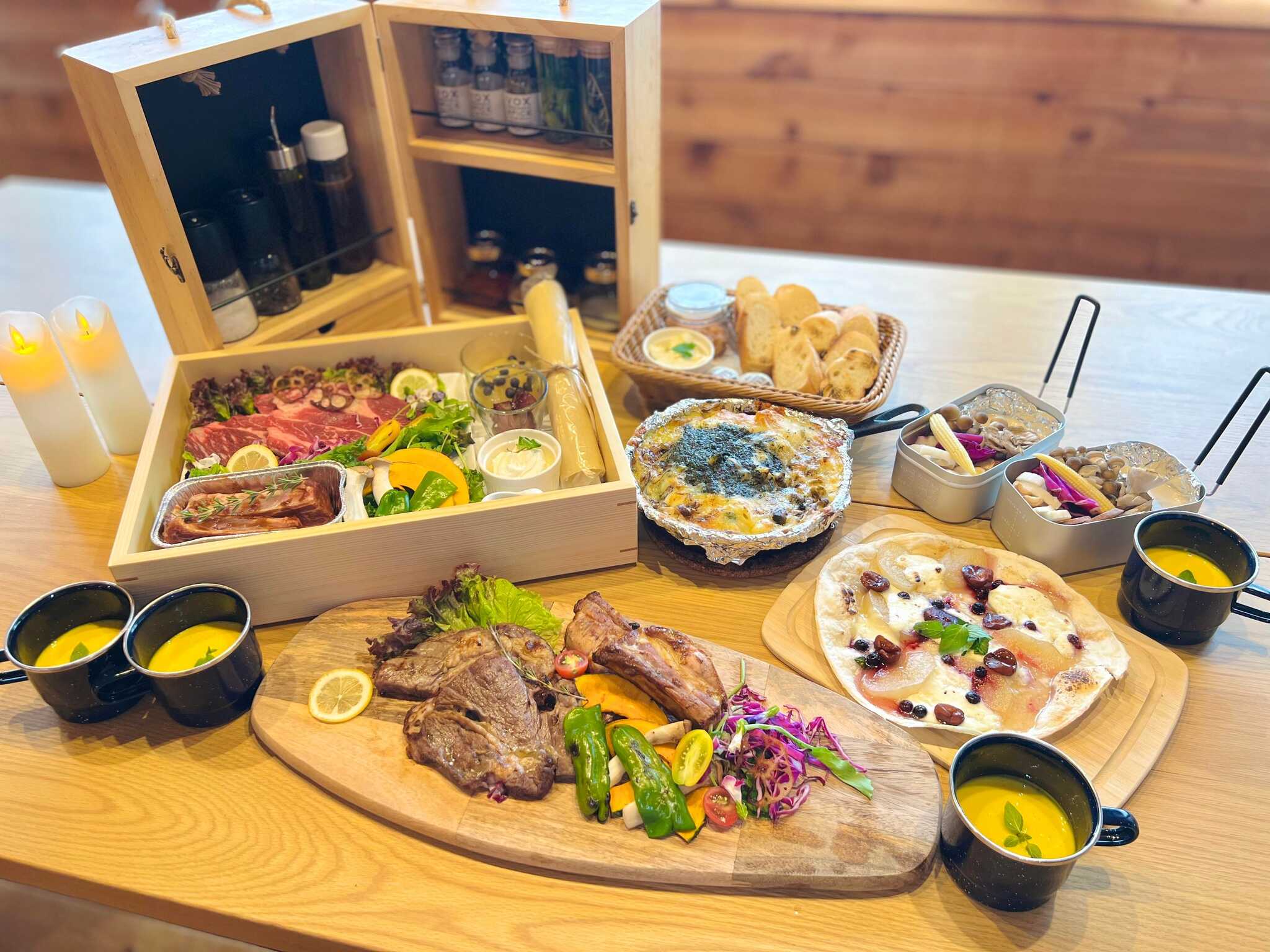 茨城県産の秋のBBQメニューが全てのプランにつきます。