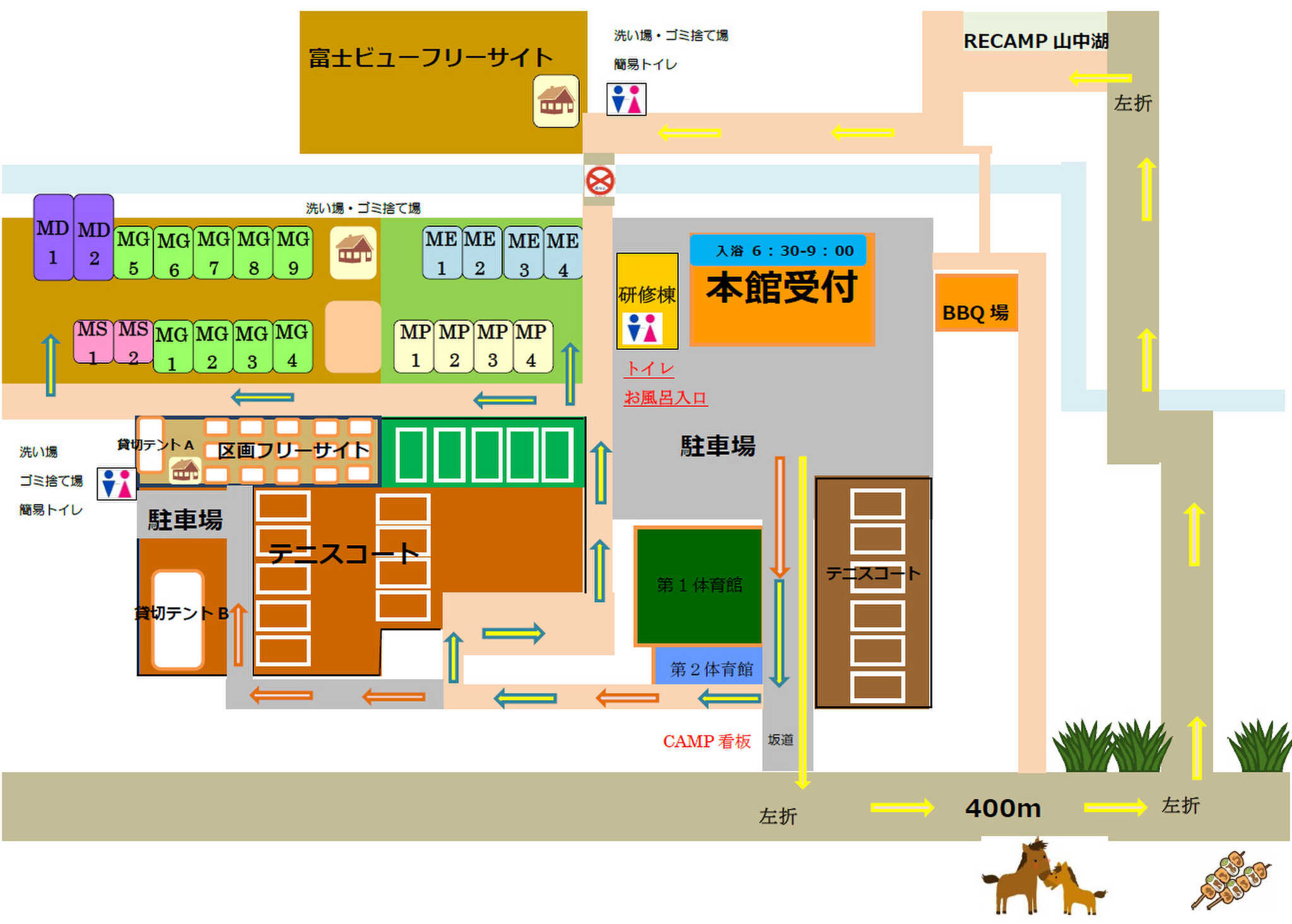 MINAMI CAMP MAP 全体図になります。