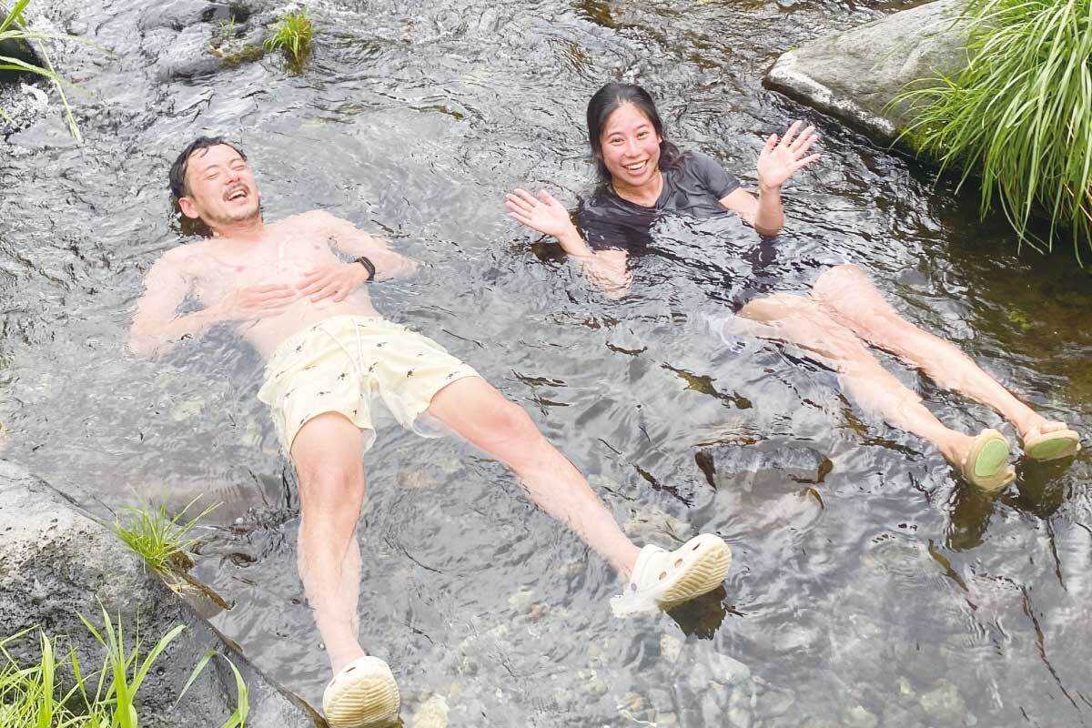 自然の水風呂は最高に気持ちいい♪