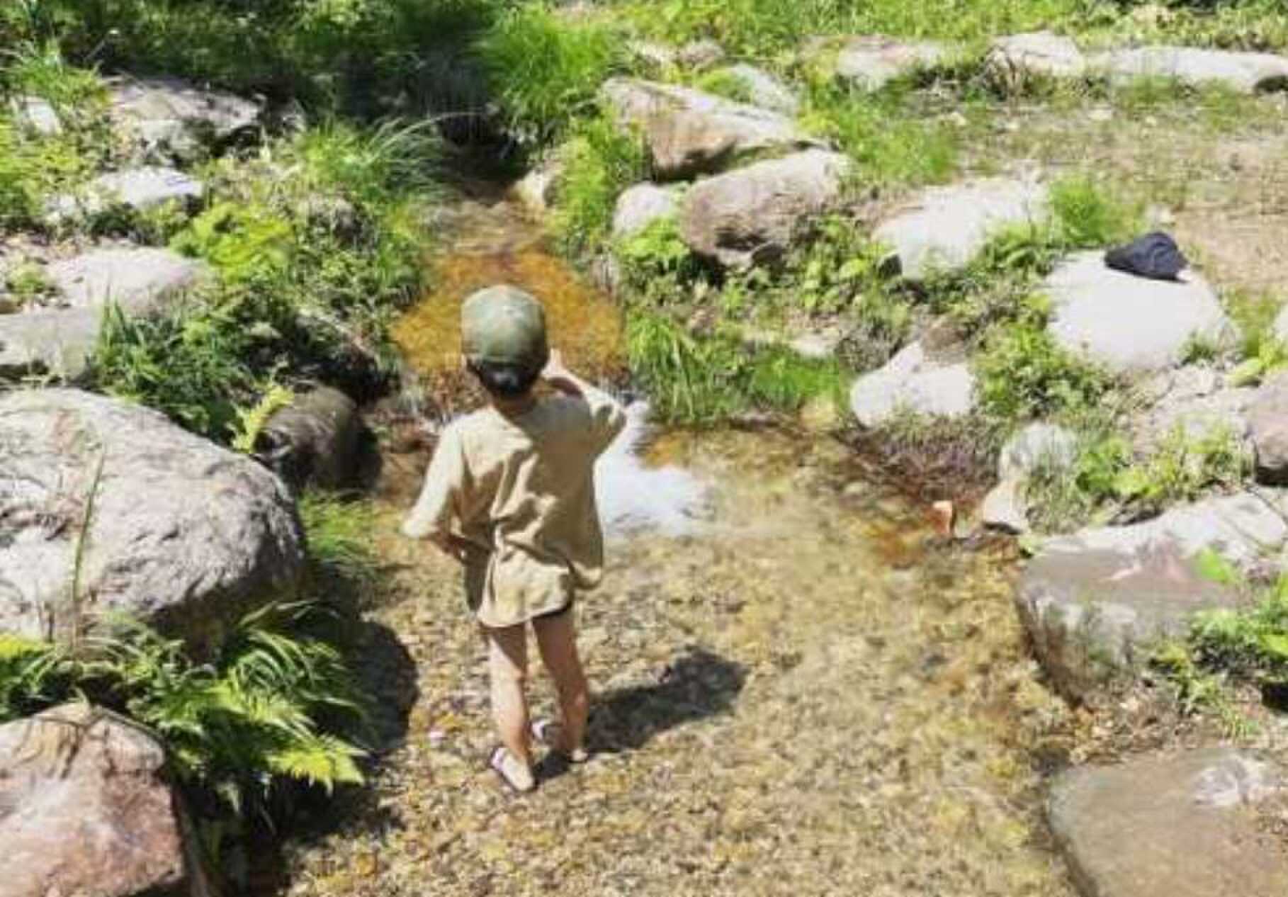 場内には小川が流れています(※必ず大人の方が付き添ってください)