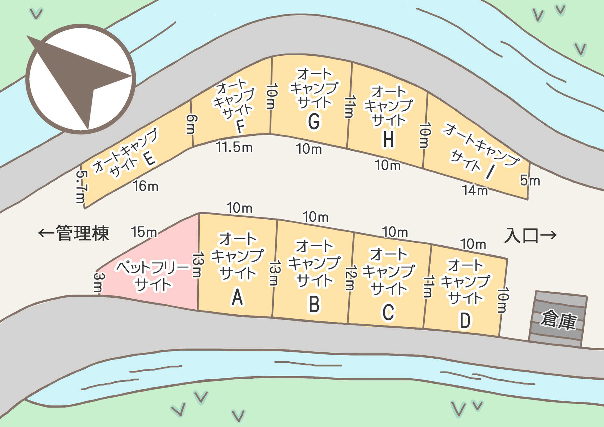 オートキャンプサイト区画図