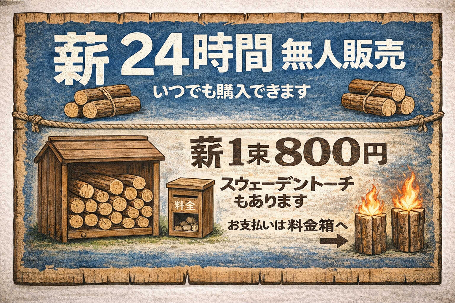 薪24時間無人販売(スウェーデントーチあり)