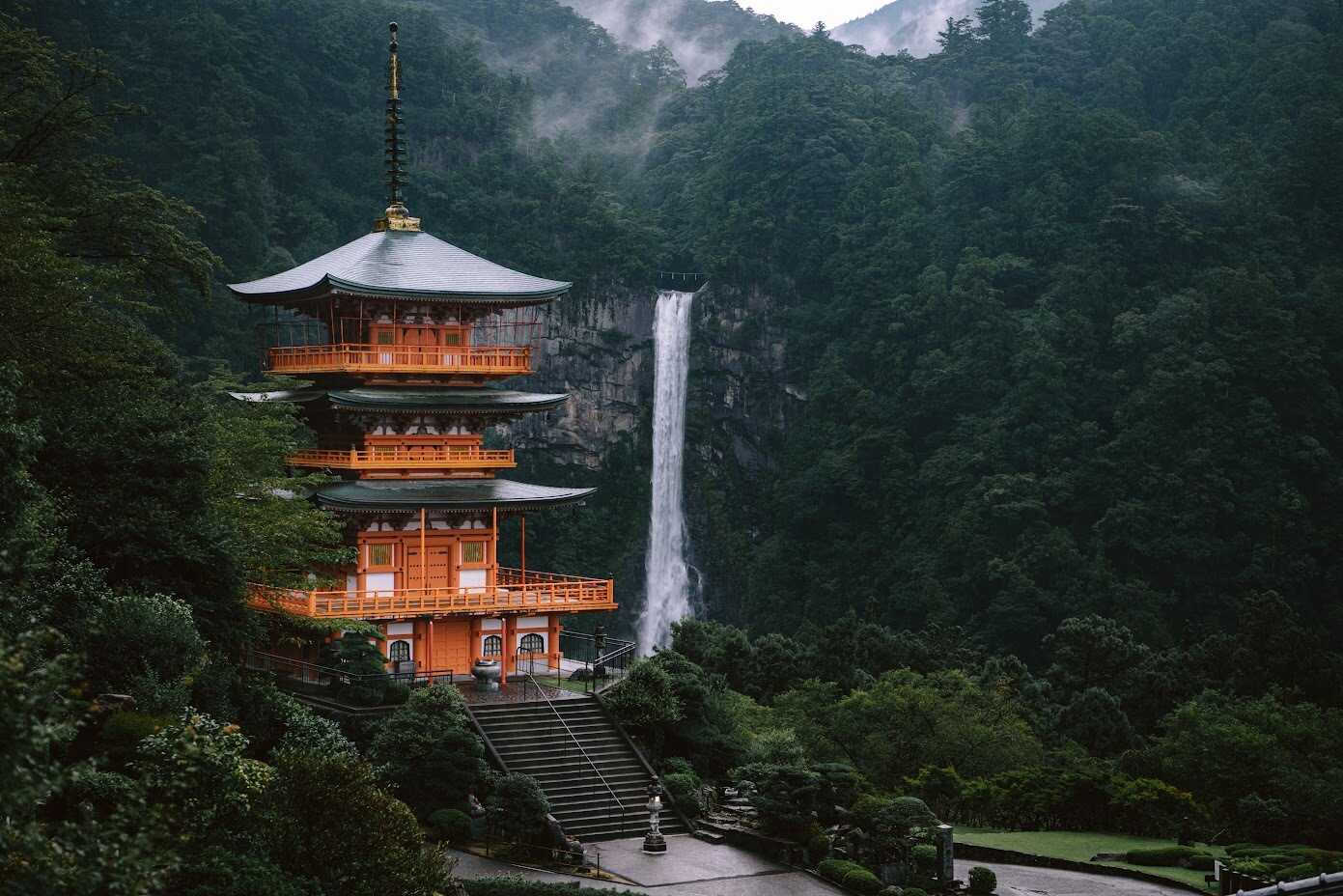 【観光スポット】世界遺産 那智の滝までのアクセスも良好です♫ 那智の滝までの道中には、熊野古道 大門坂もあり、登山が慣れていない方でも歩きやすくなっています。キャンプと一緒にぜひ世界遺産も巡ってみてくださいね