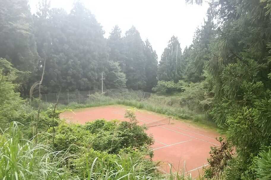 緑に囲まれたテニスコート