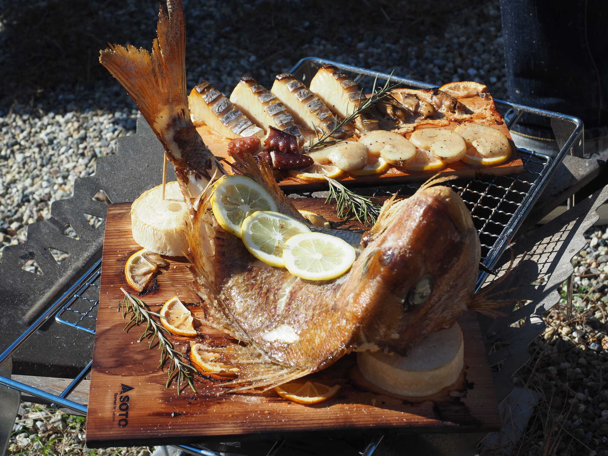 ◆島で獲れた新鮮な海の幸を豊富にご用意!キャンプをしながら海鮮BBQを楽しもう!食材は予約時オプションよりご予約下さい!