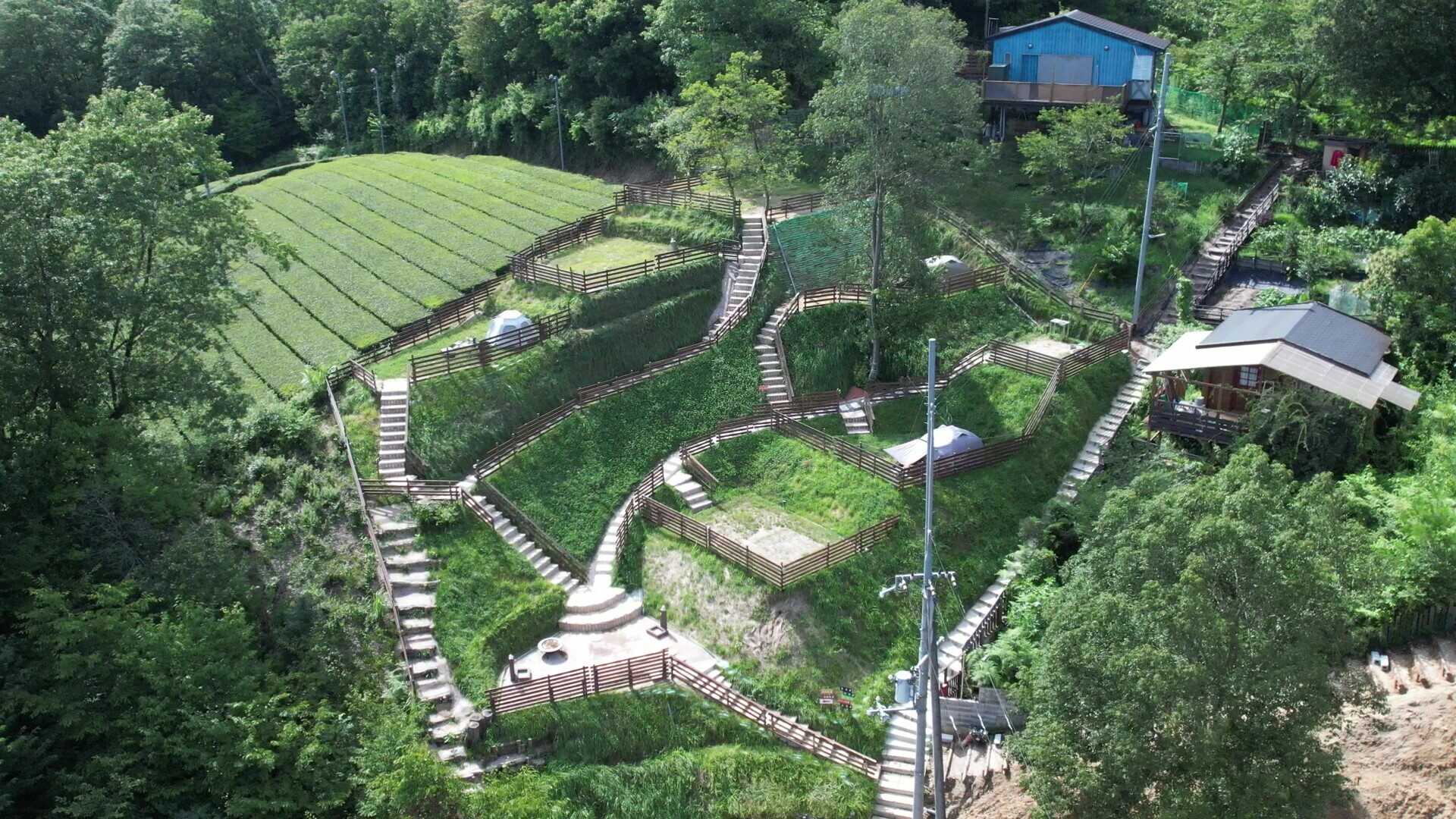 茶畑の中のキャンプ場(高台サイト)