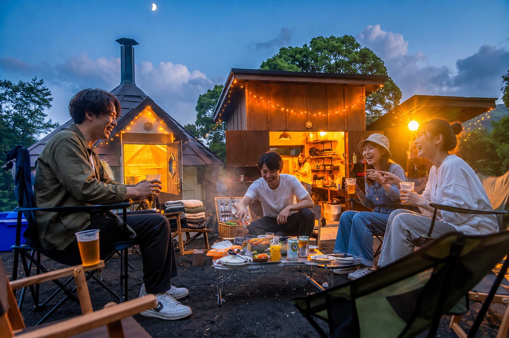 日常をちょっと離れて、大切な人と笑い合う。自然の中で過ごす時間は、いつもより少し特別に感じられます。