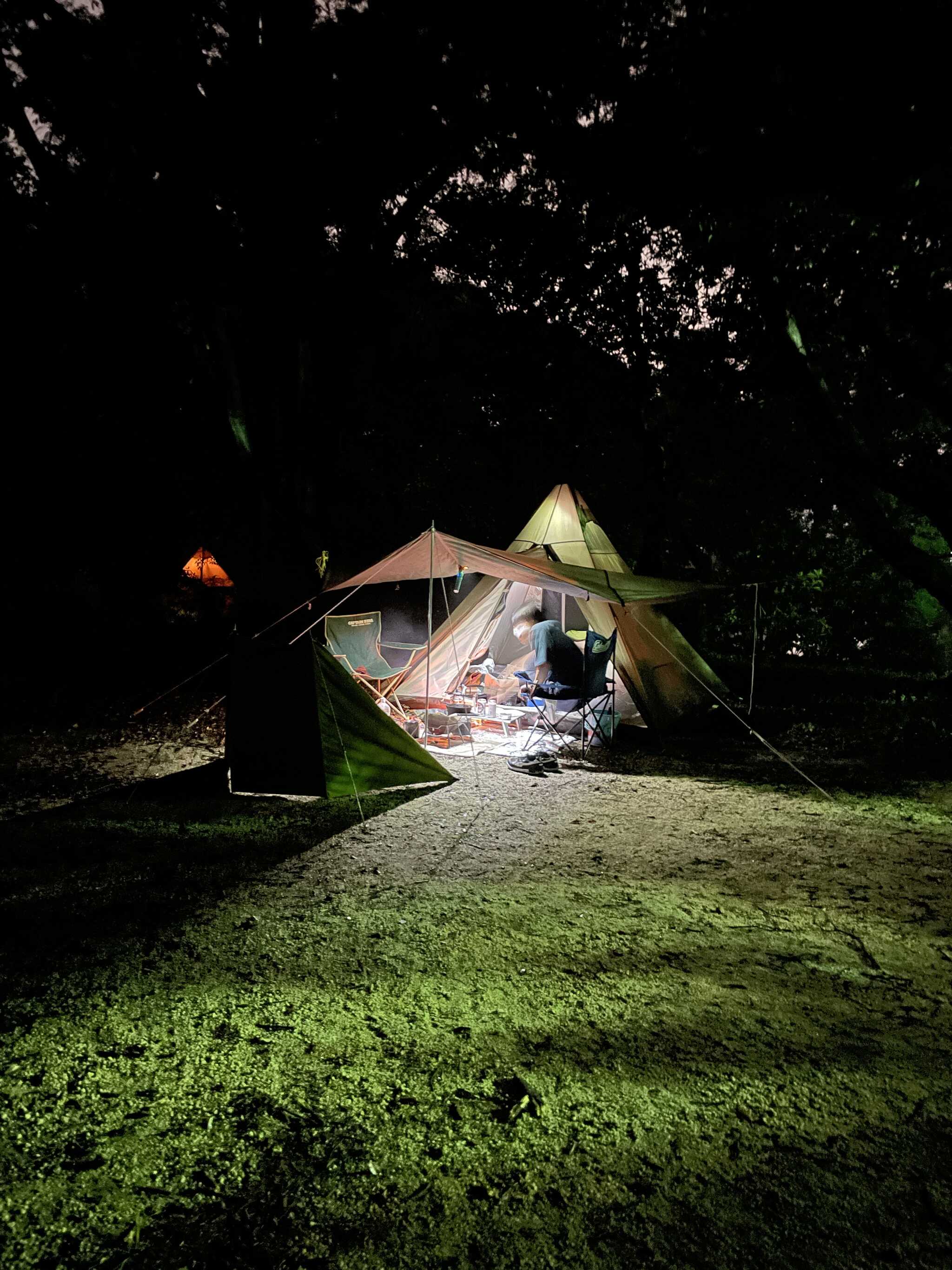 夜間のサイト風景