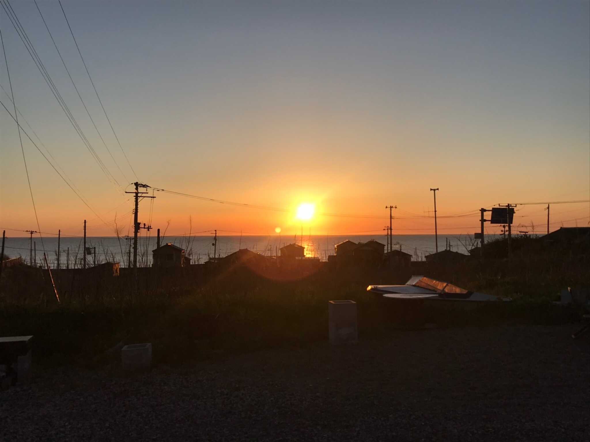 テントサイトからの夕日