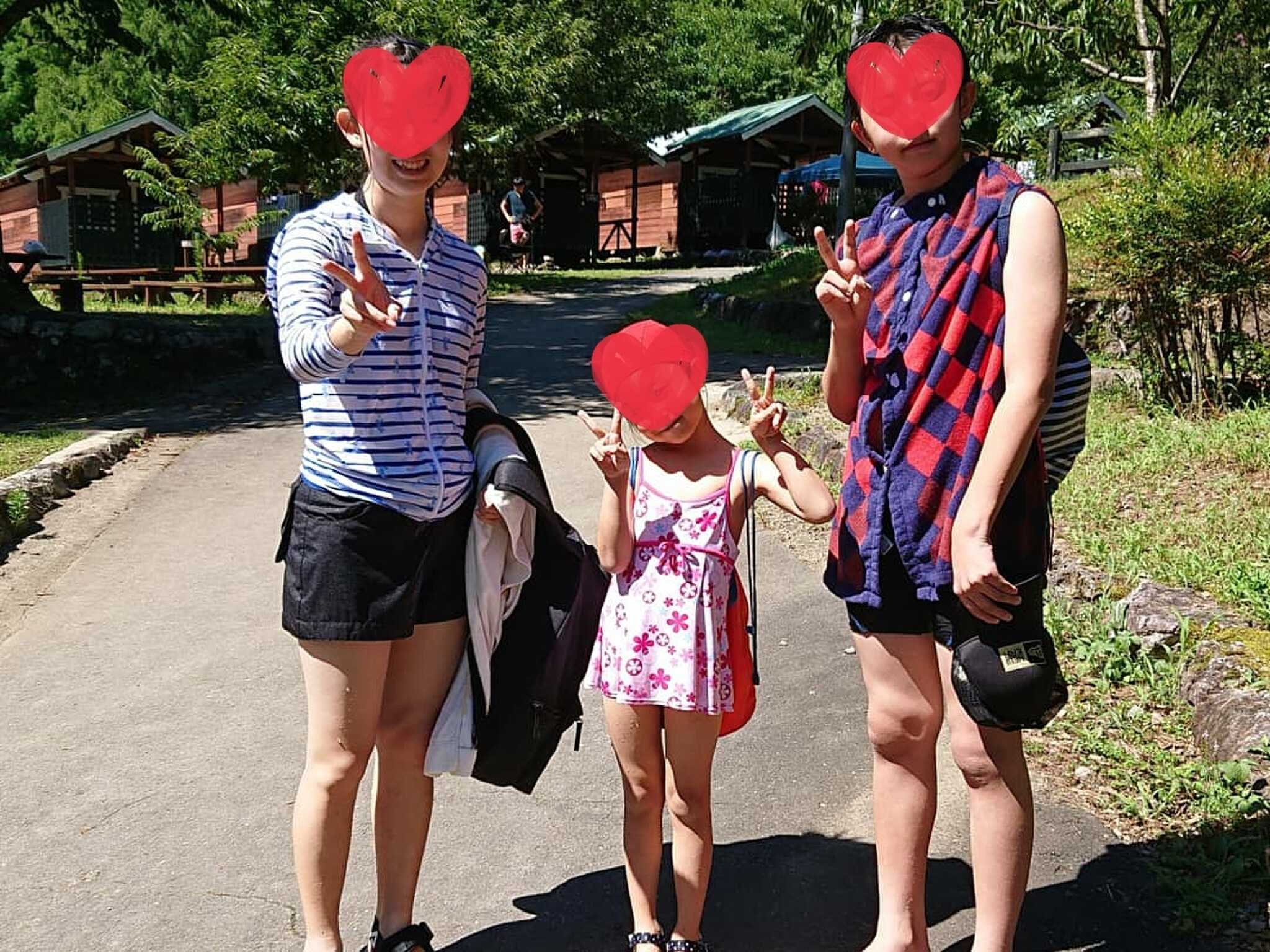 プールから帰ってきた子どもたち。