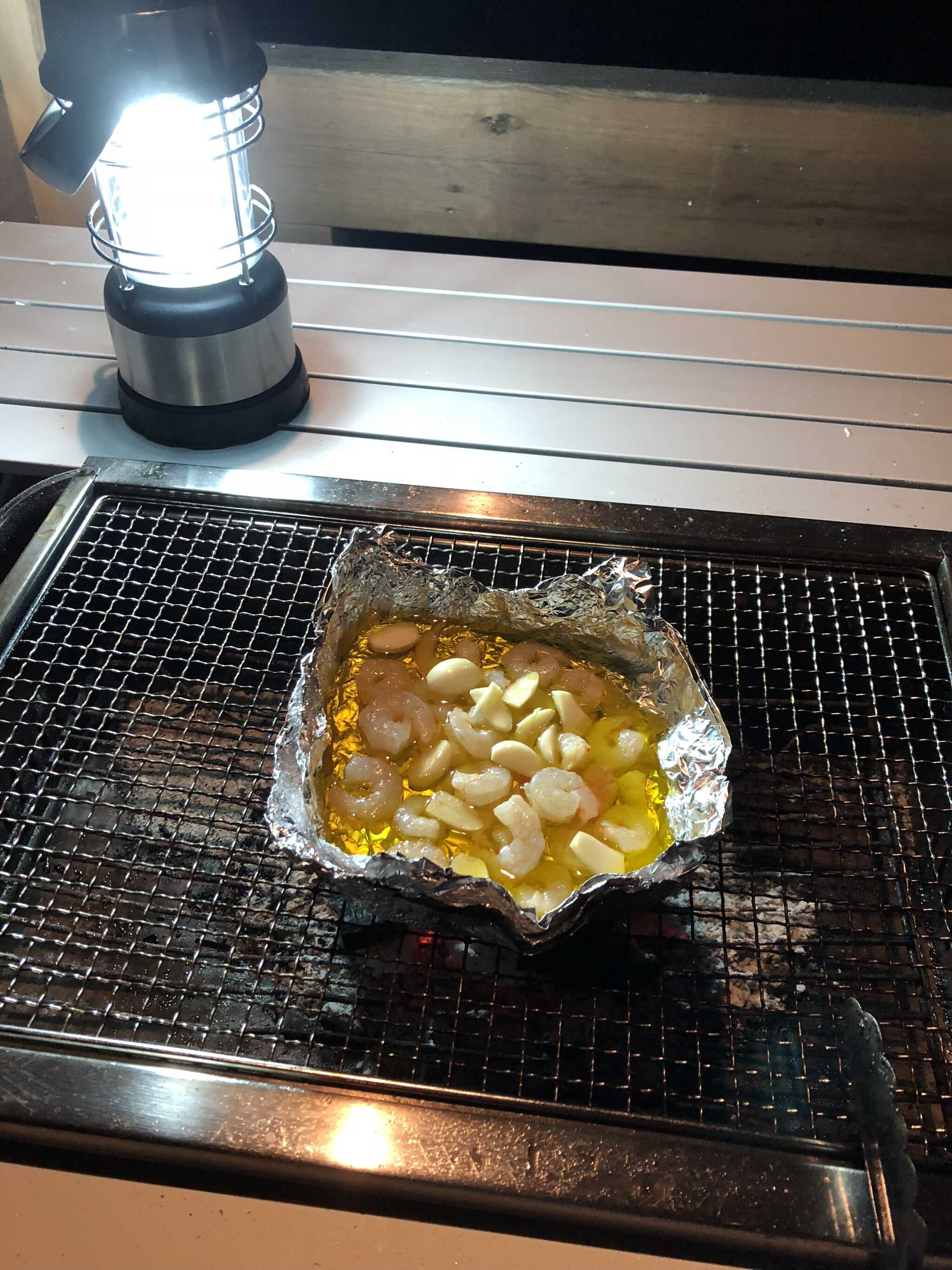 バーベキューのとき。外灯もありました。