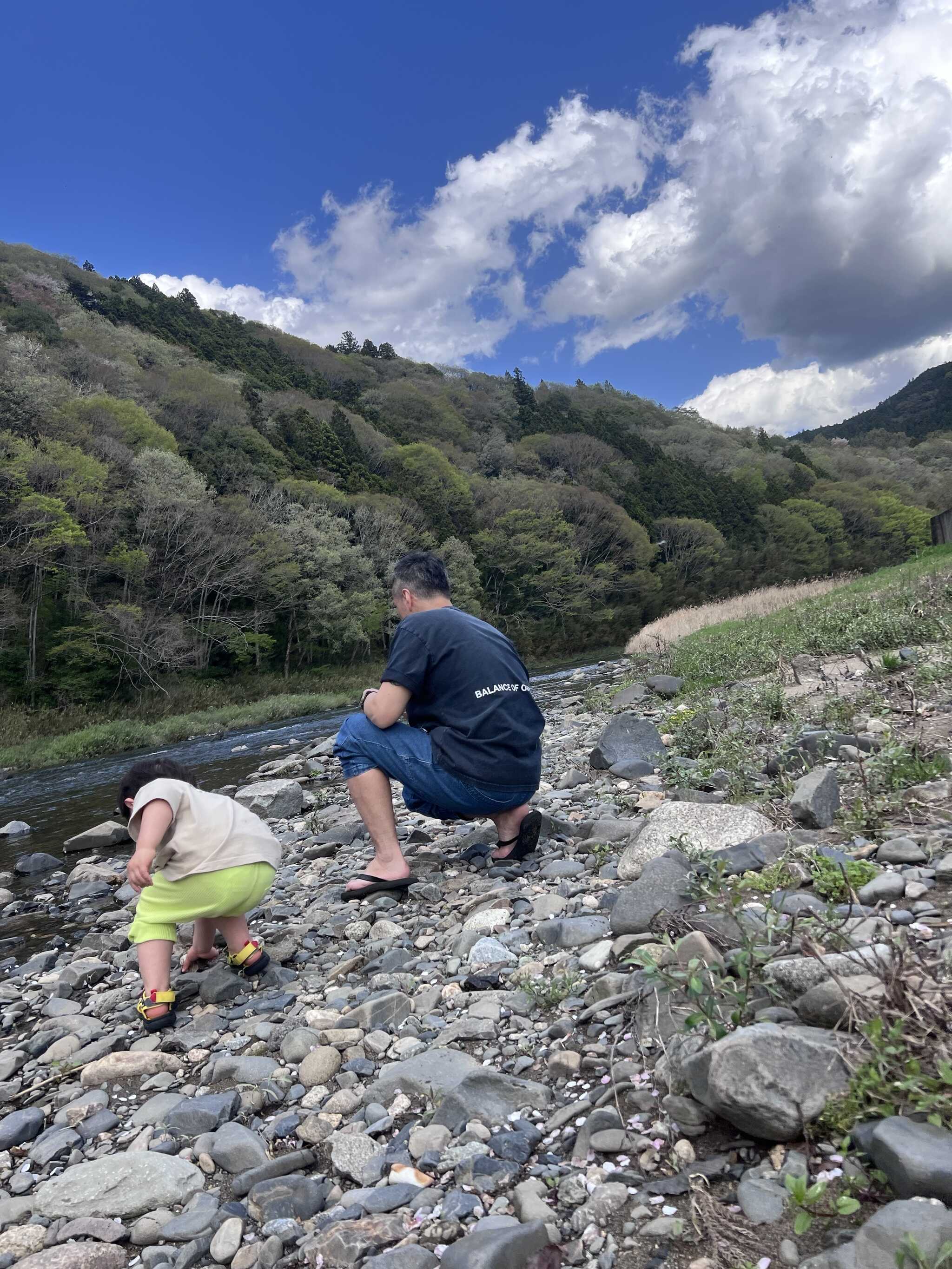 3歳児と川遊び