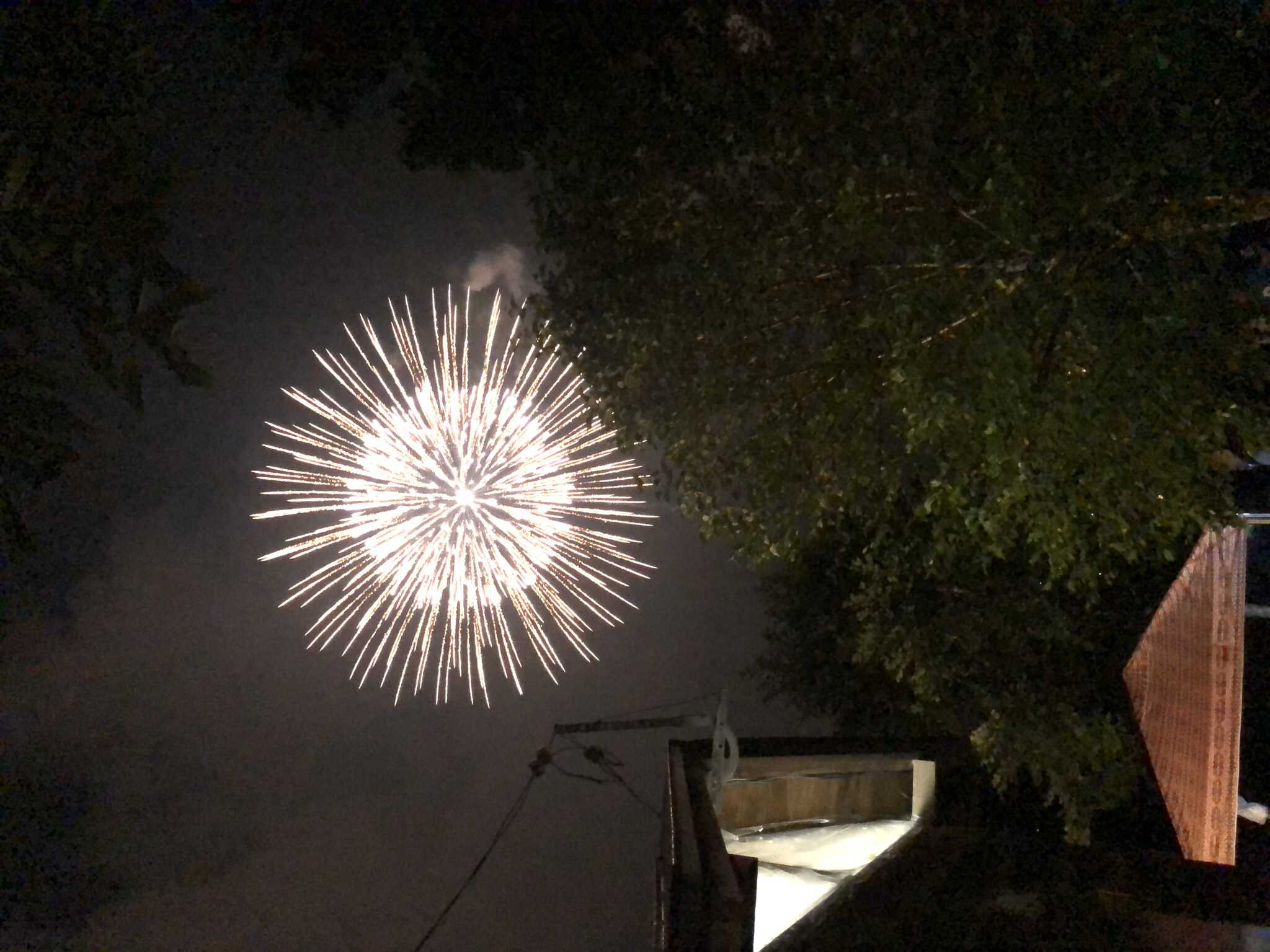 サイトから花火が見えました