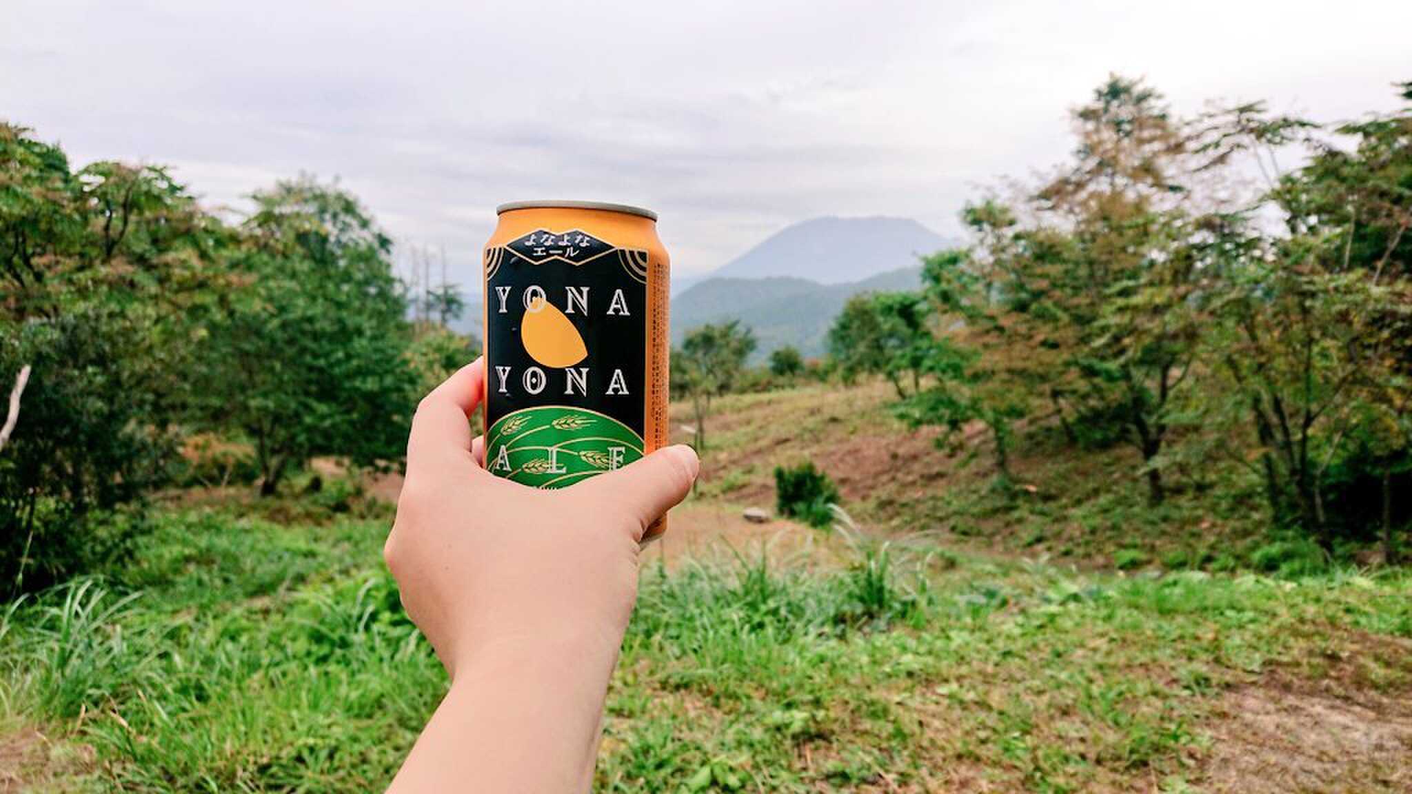 ビールと景色