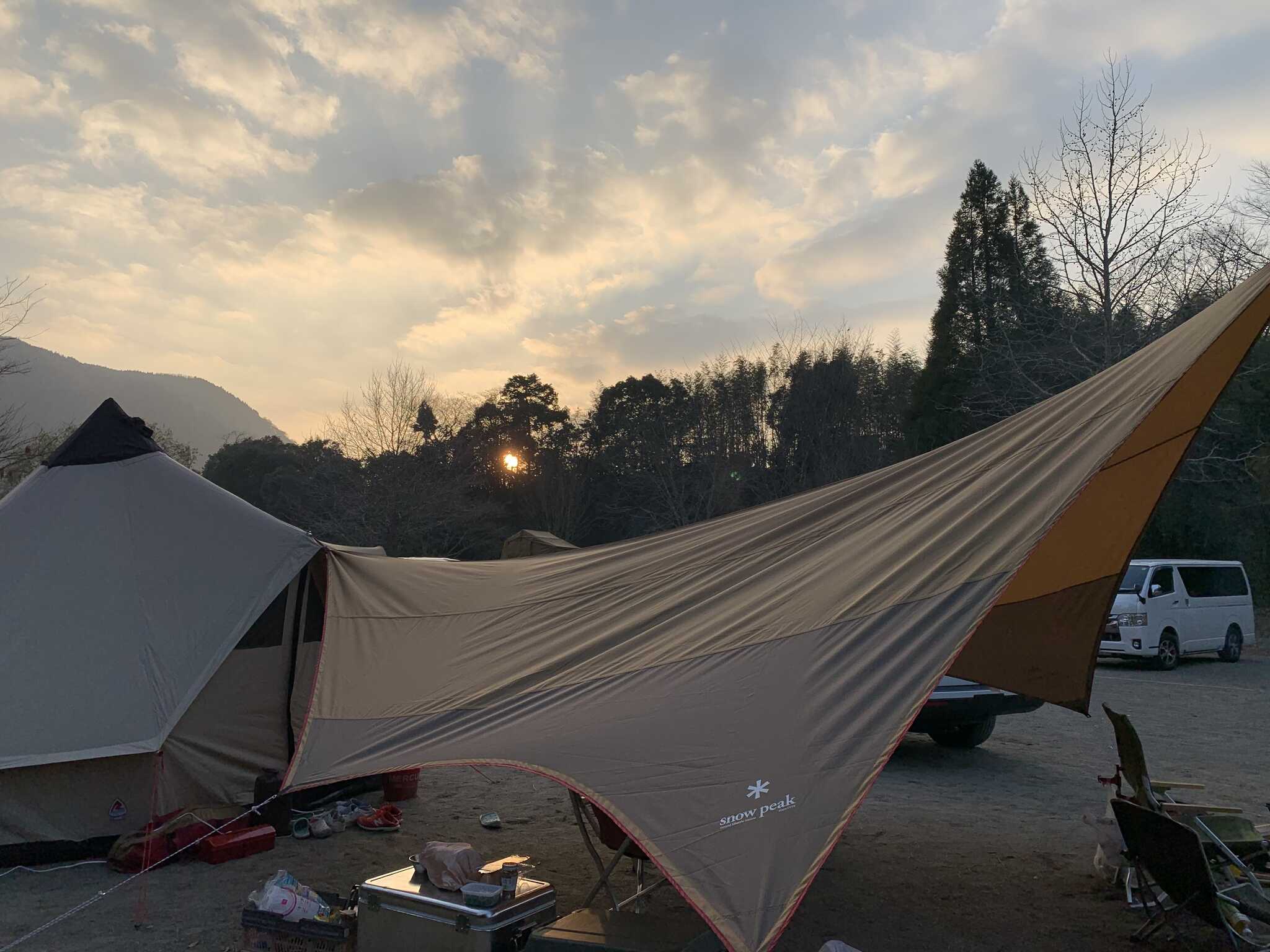 夕方のキャンプ場