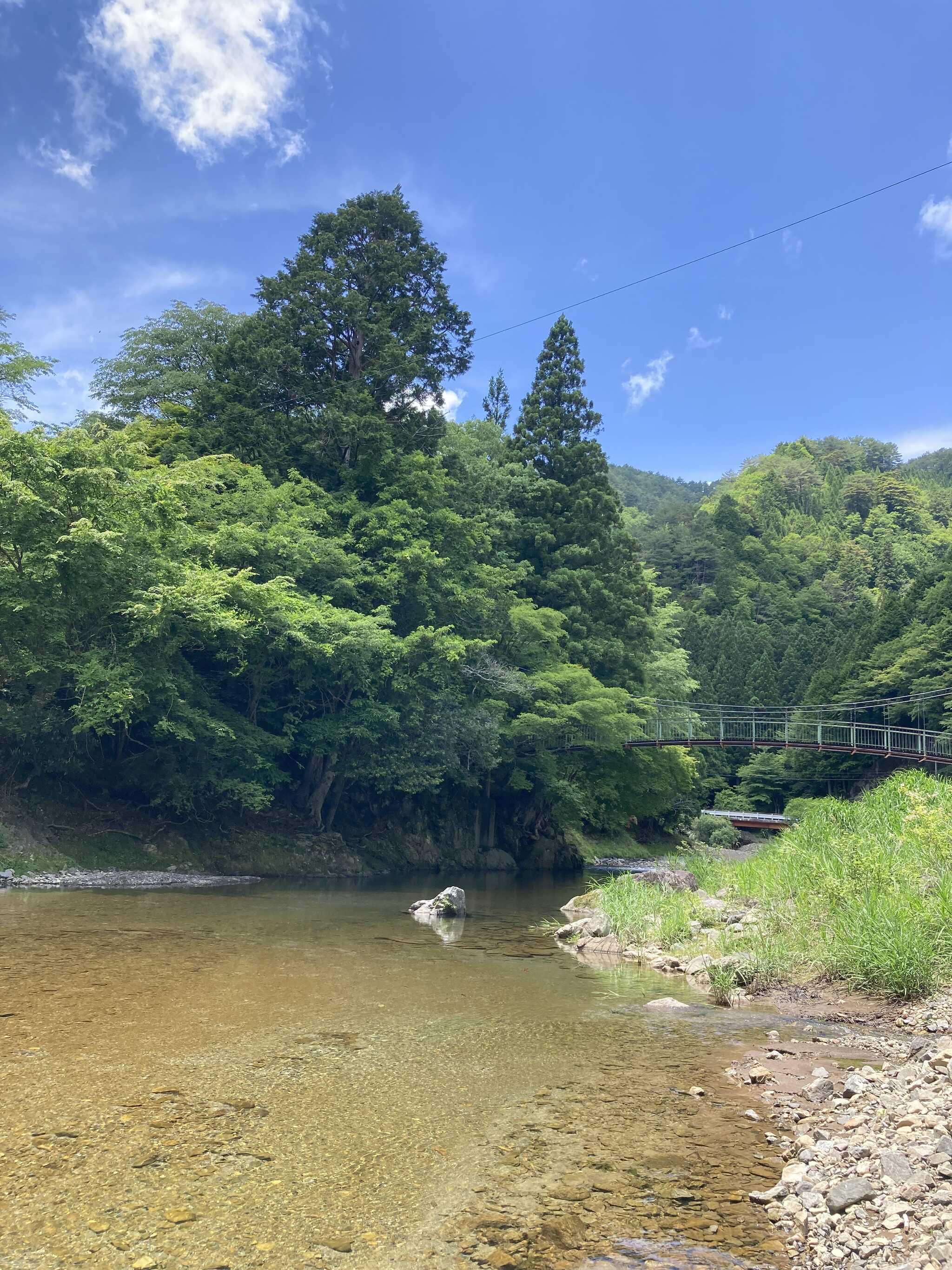 バンガローすぐ下の川