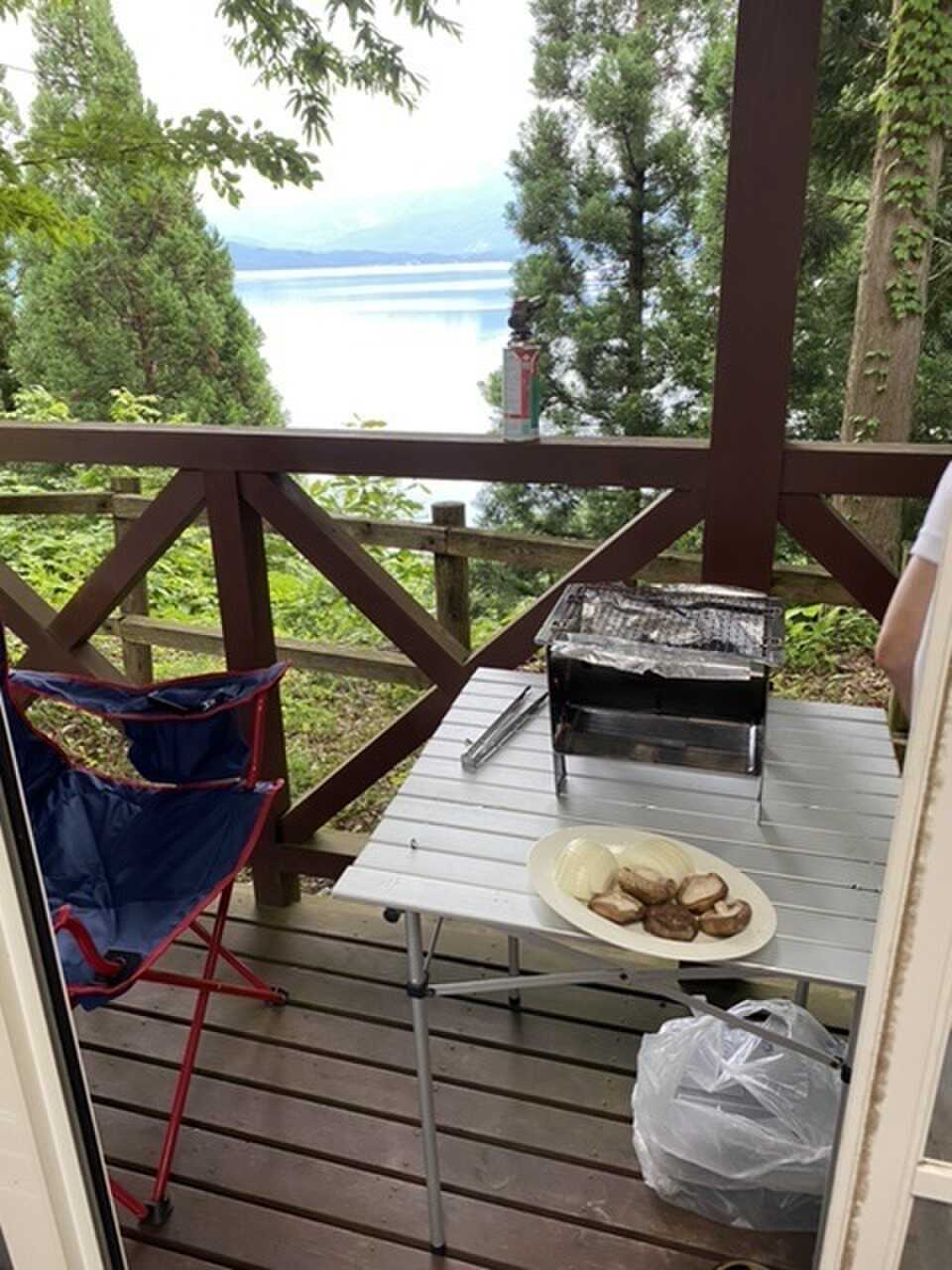 テラスからの田沢湖