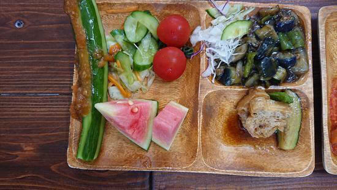 併設レストランの野菜がとても美味しい