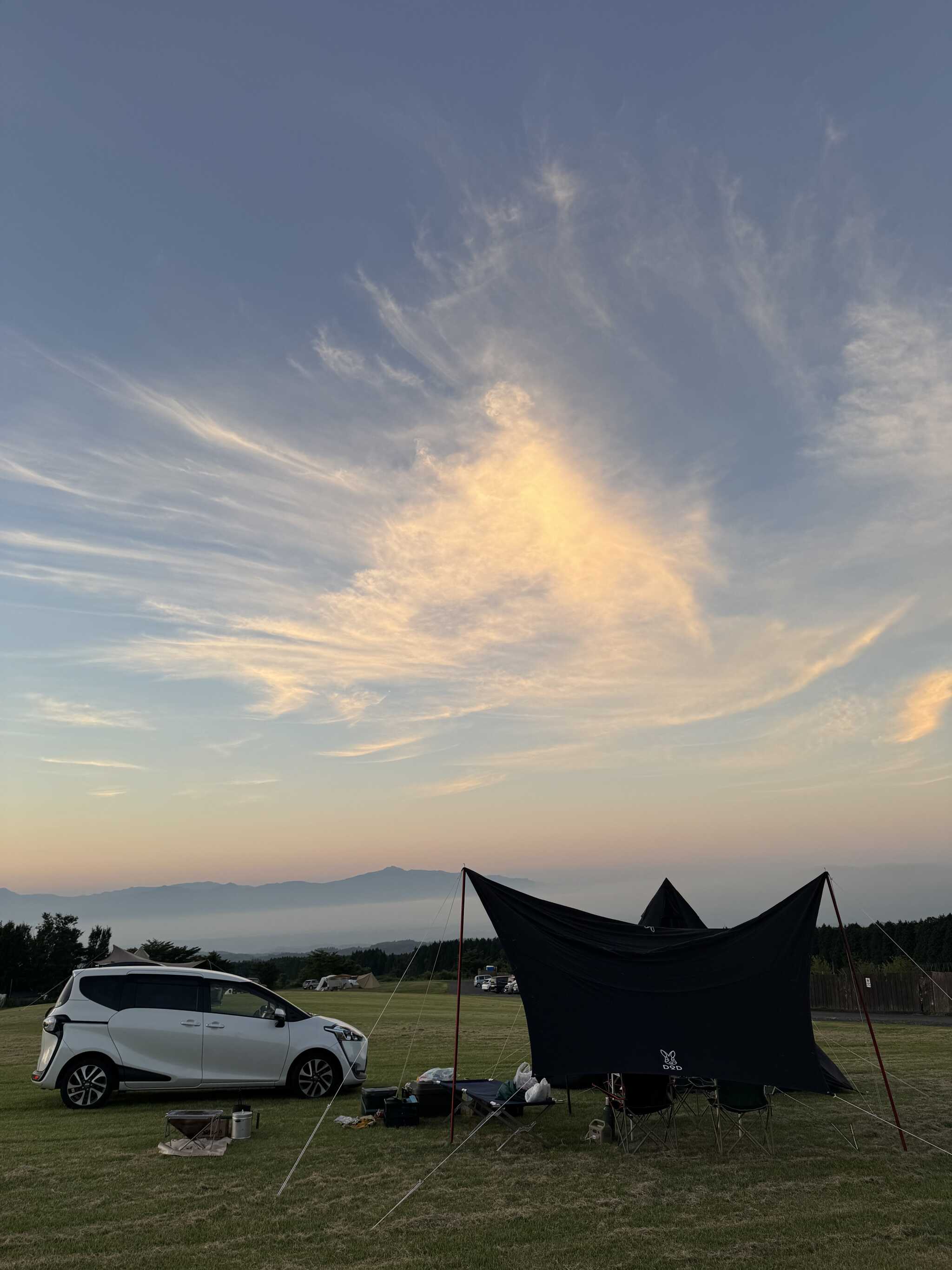 九州の麓っぱらでキャンプ最高