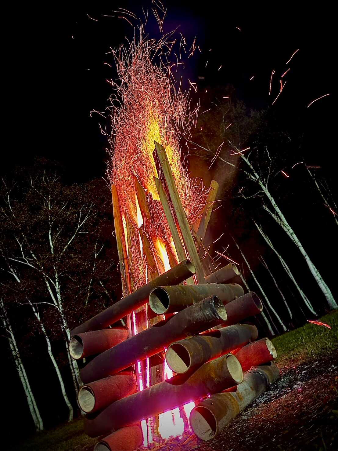 キャンプファイヤー体験の写真