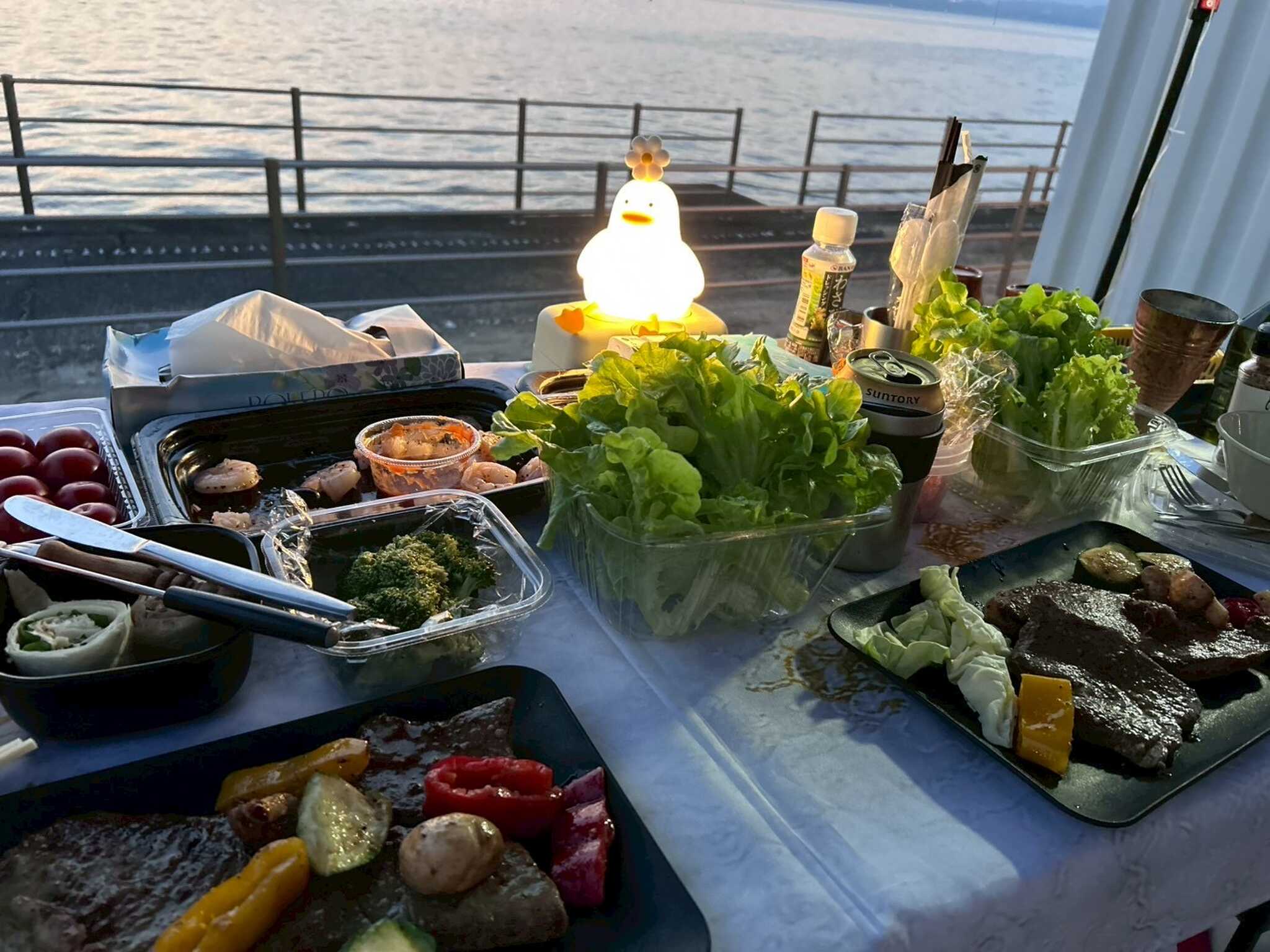 夕暮れの浜名湖畔