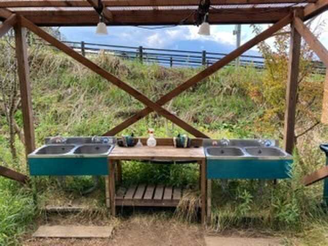 お湯が出て程よい高さの流し台