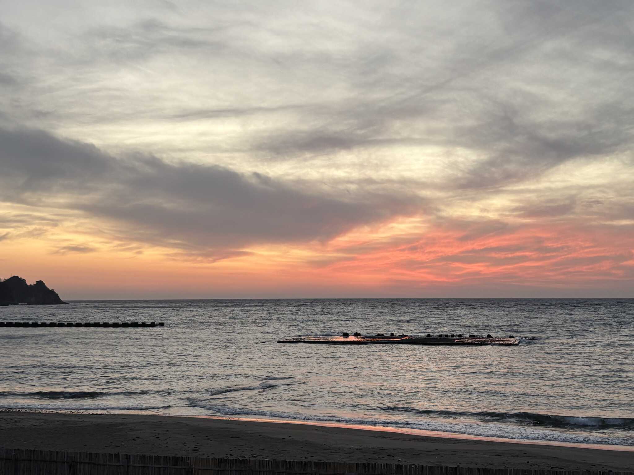 夕陽が沈みました!