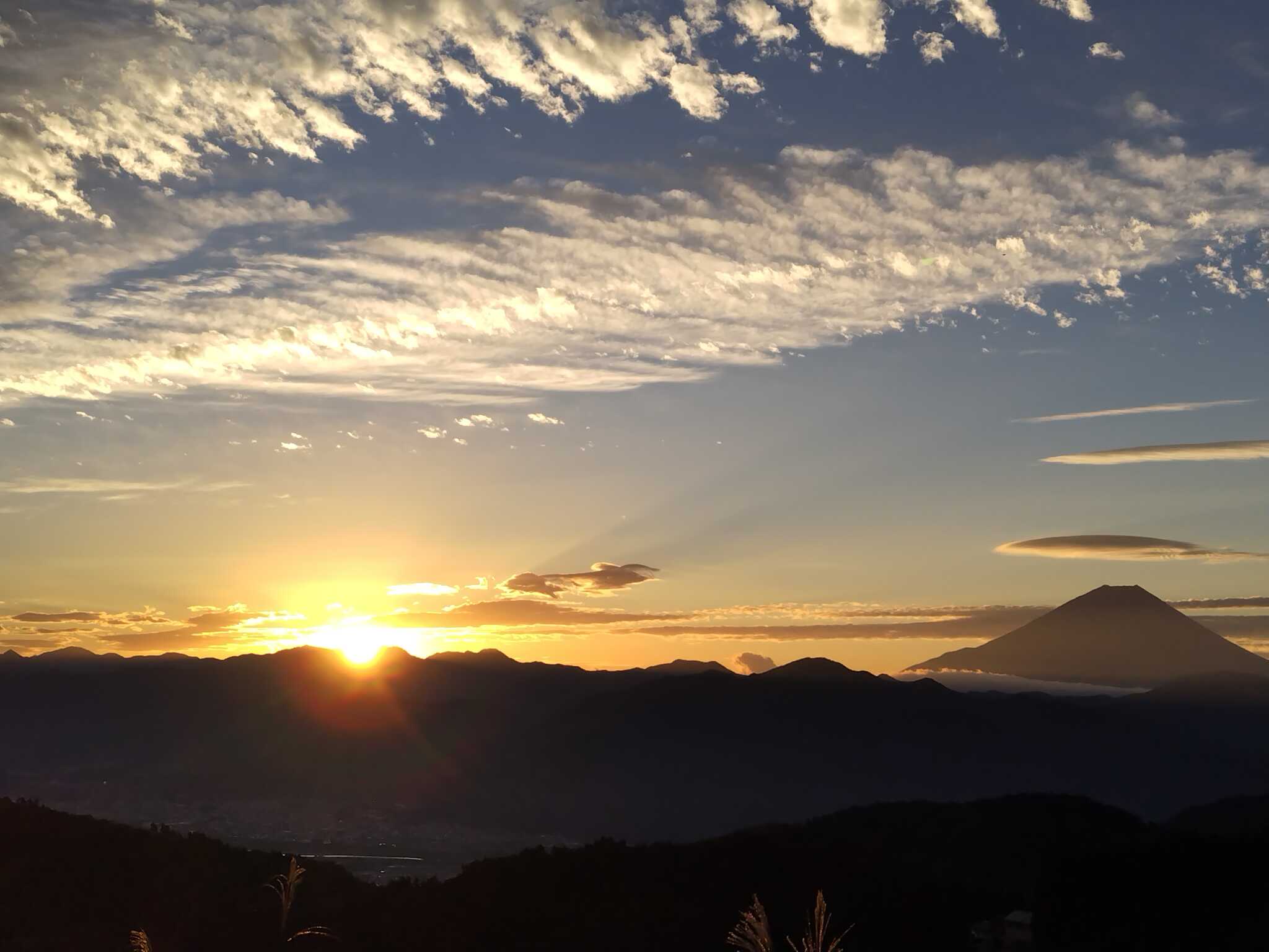 ご来光と富士山