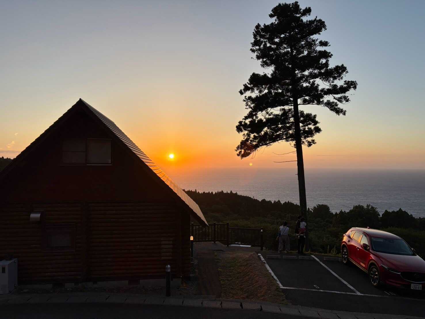 夕日もバッチリ
