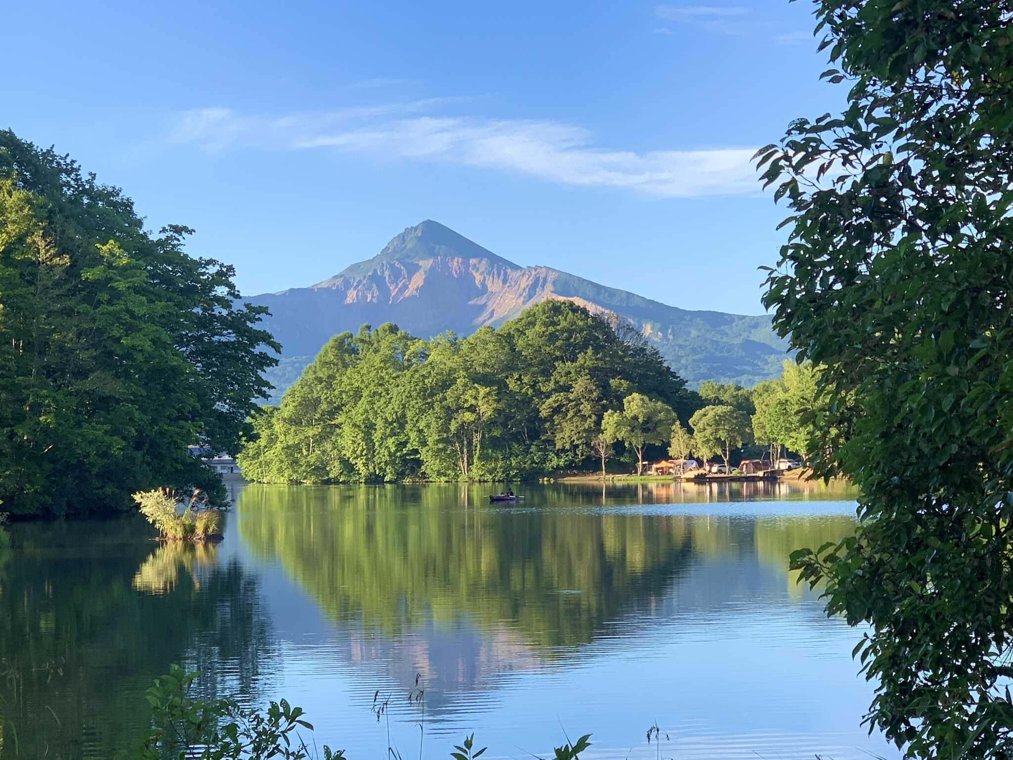 磐梯山を見る