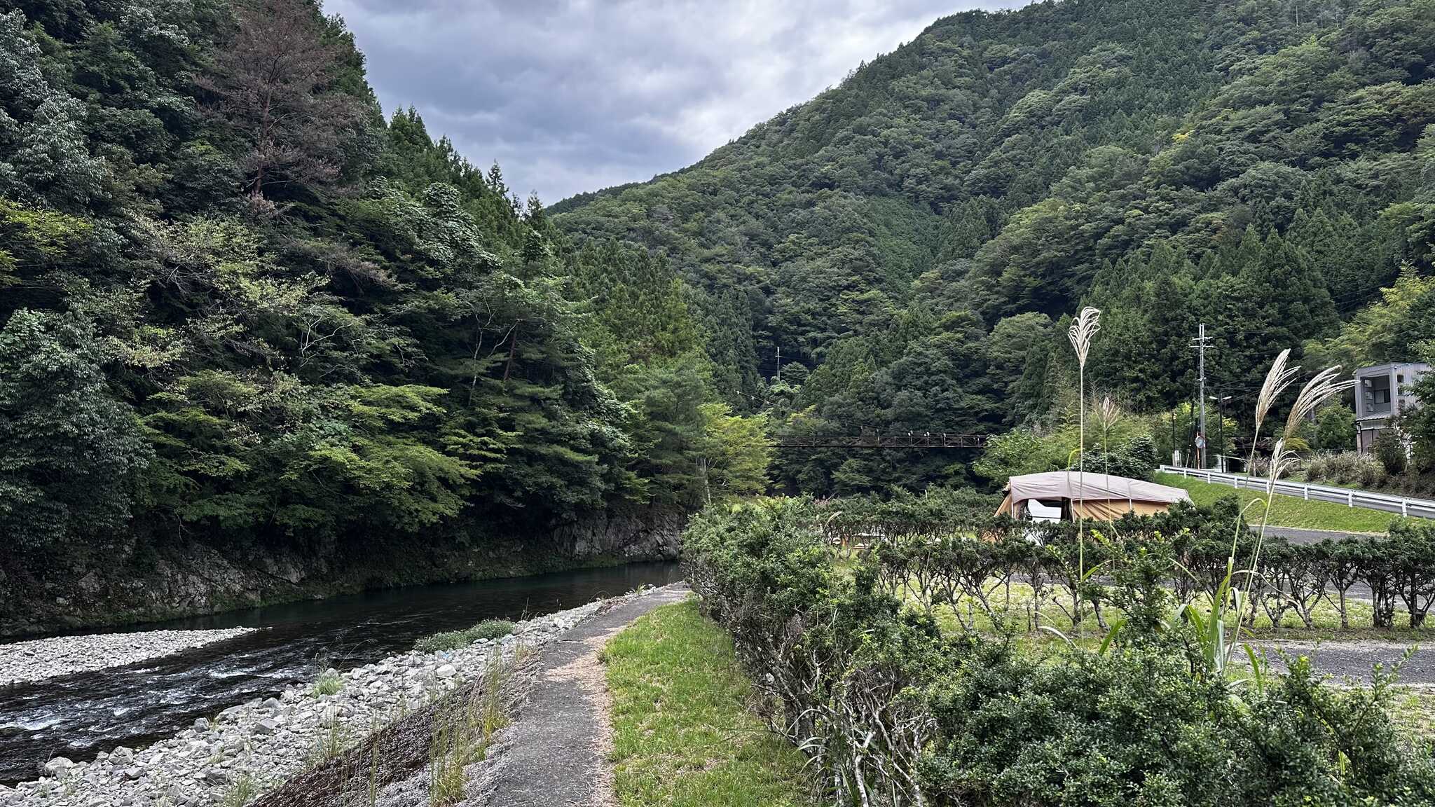 サイト前の川