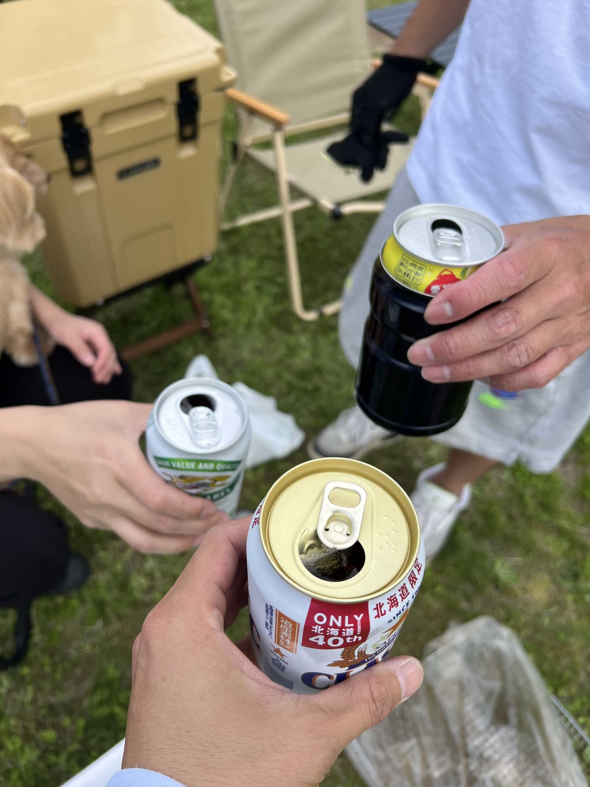 撮影後の乾杯