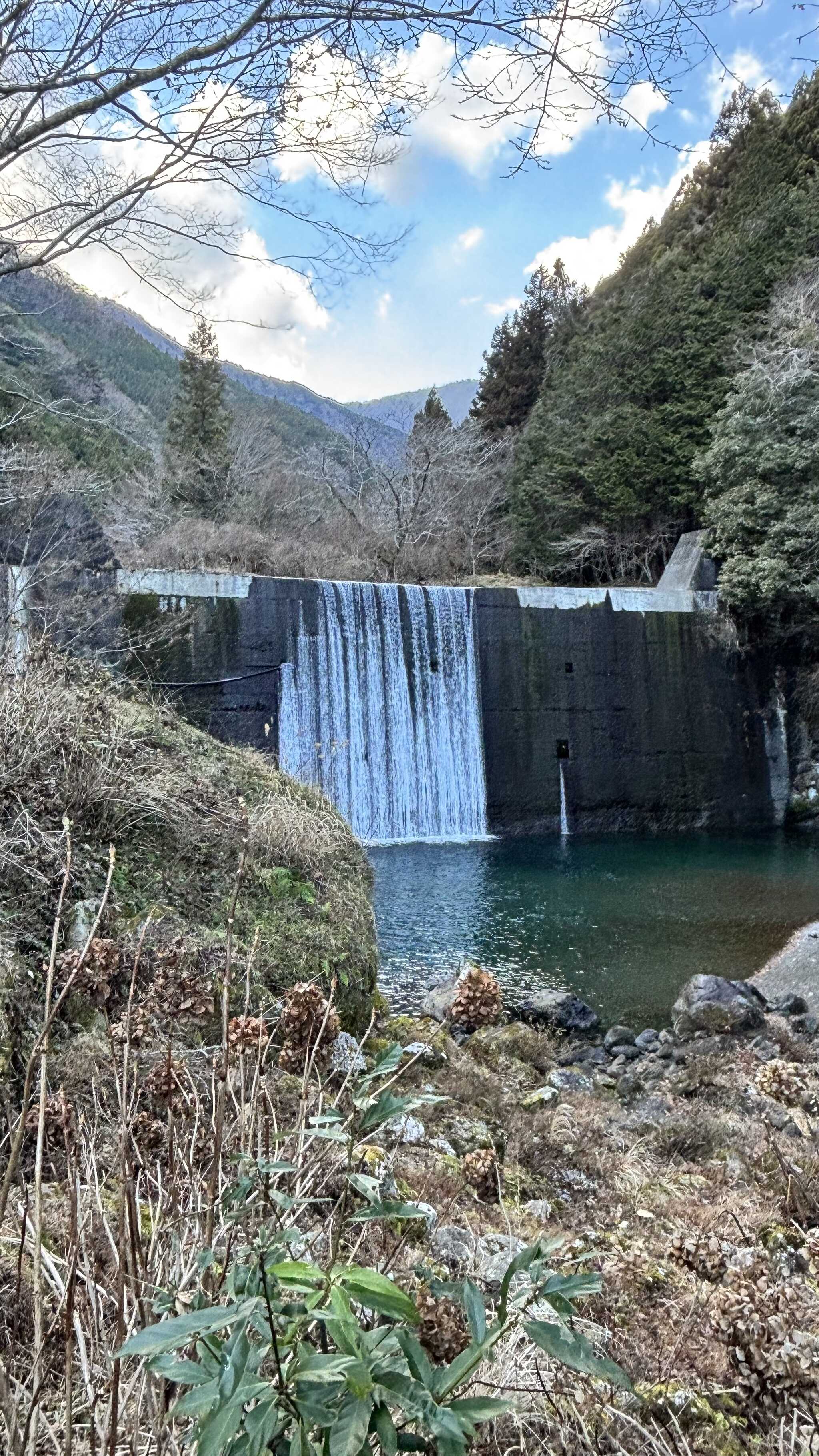 1番奥のサイトから見れる滝