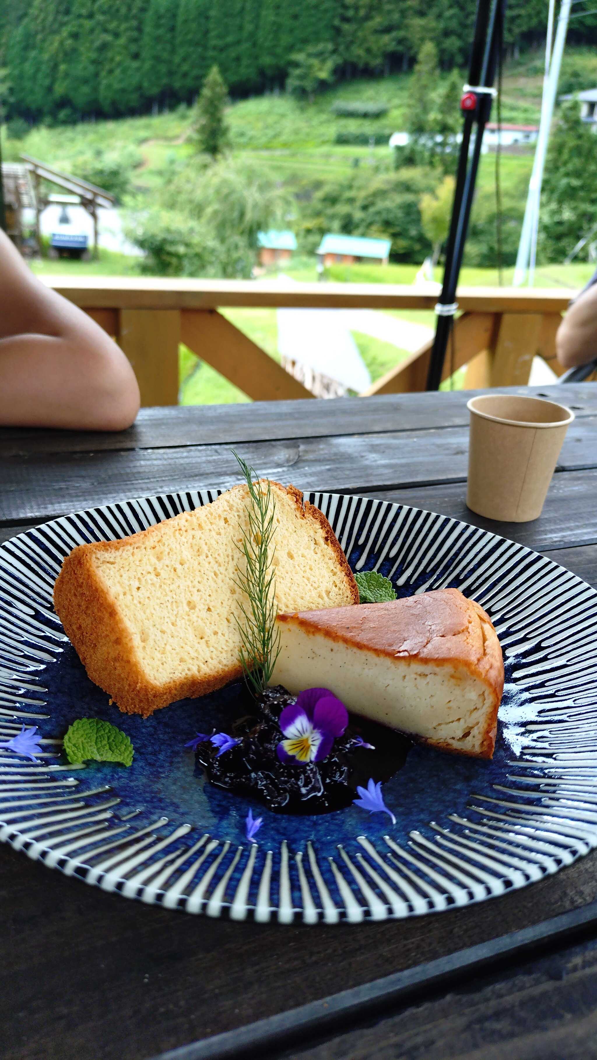 甘酒の甘さが優しいシフォンケーキとチーズケーキ