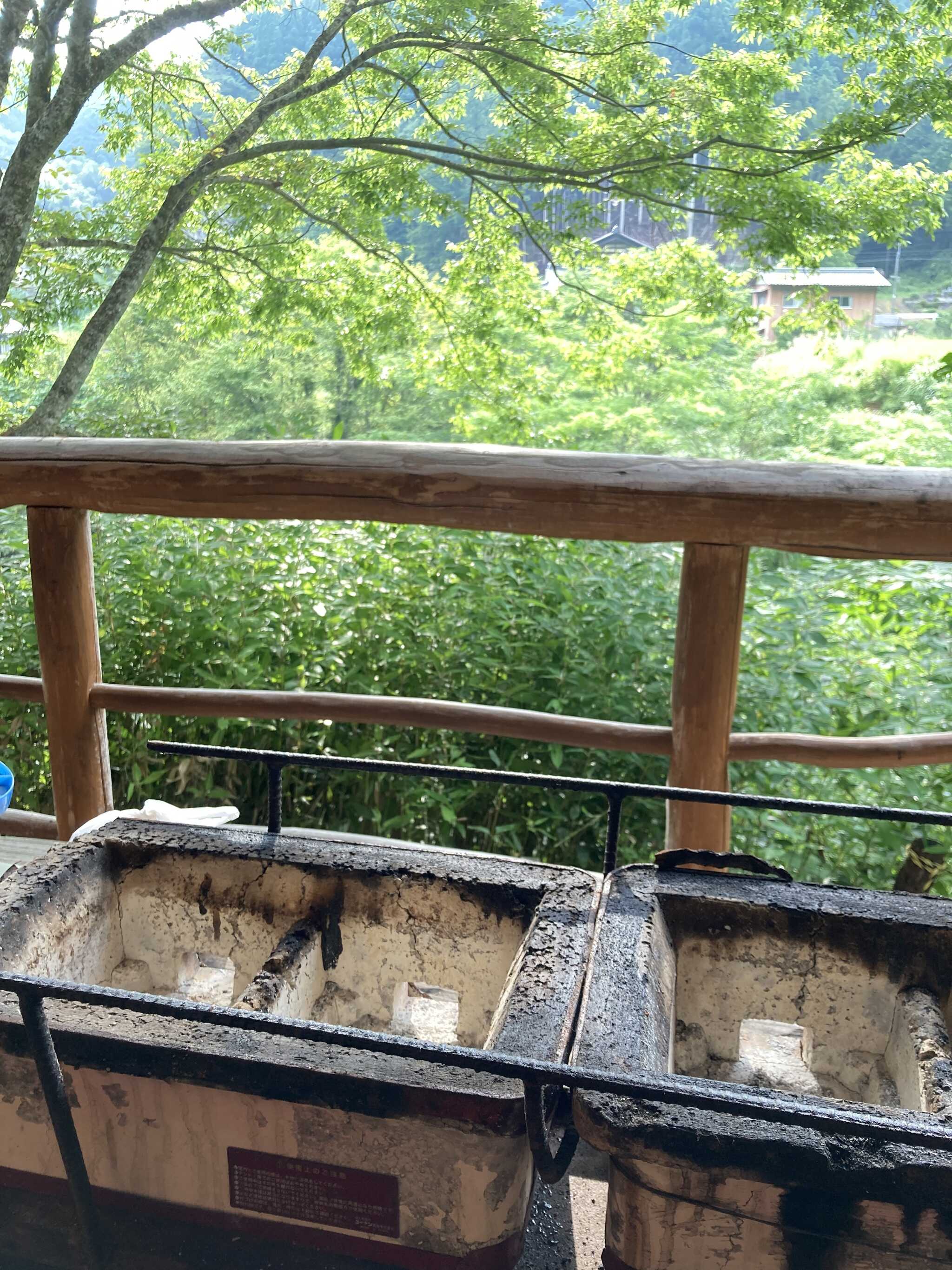 緑を見ながらバーベキュー
