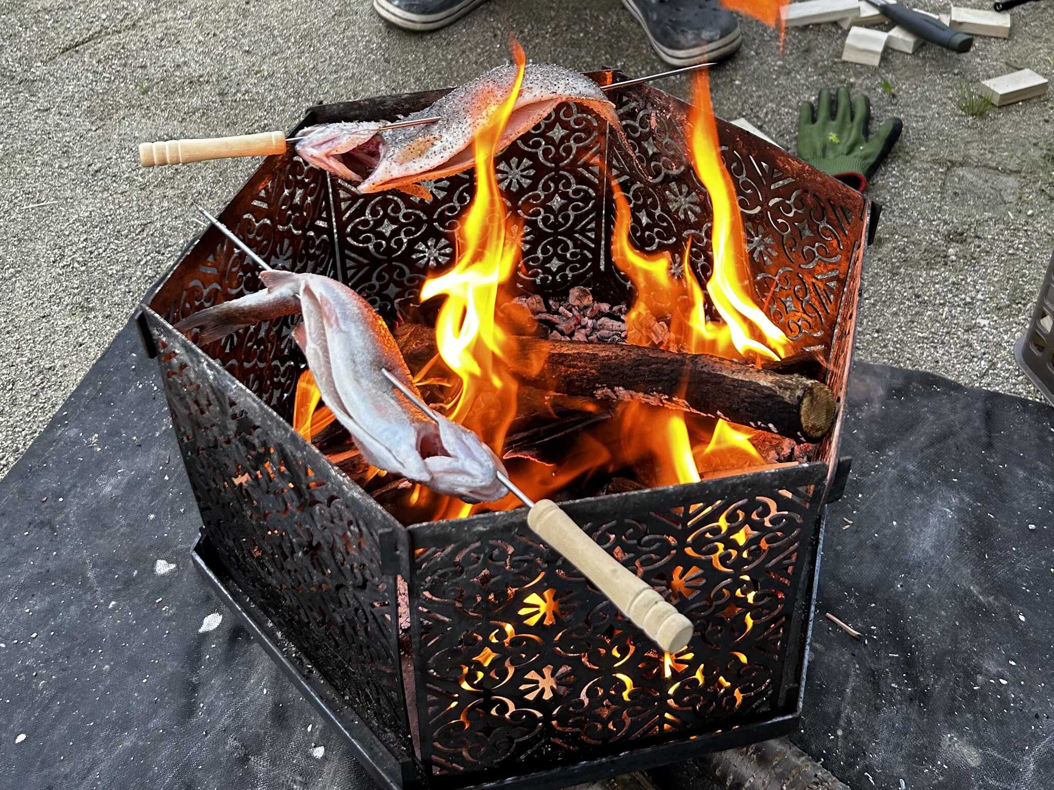釣った魚を塩焼きにしたらおいしかった