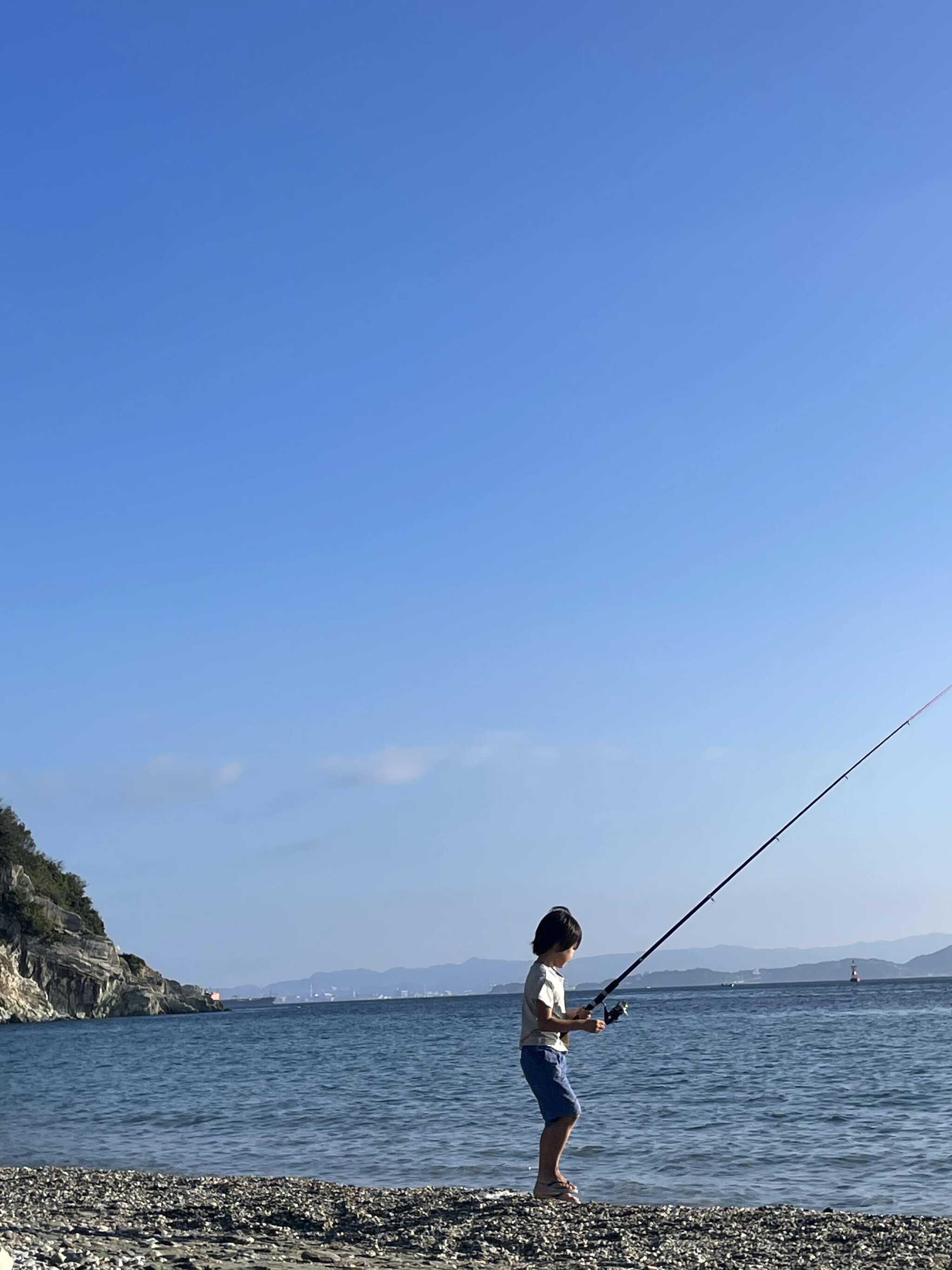 ビーチで釣り