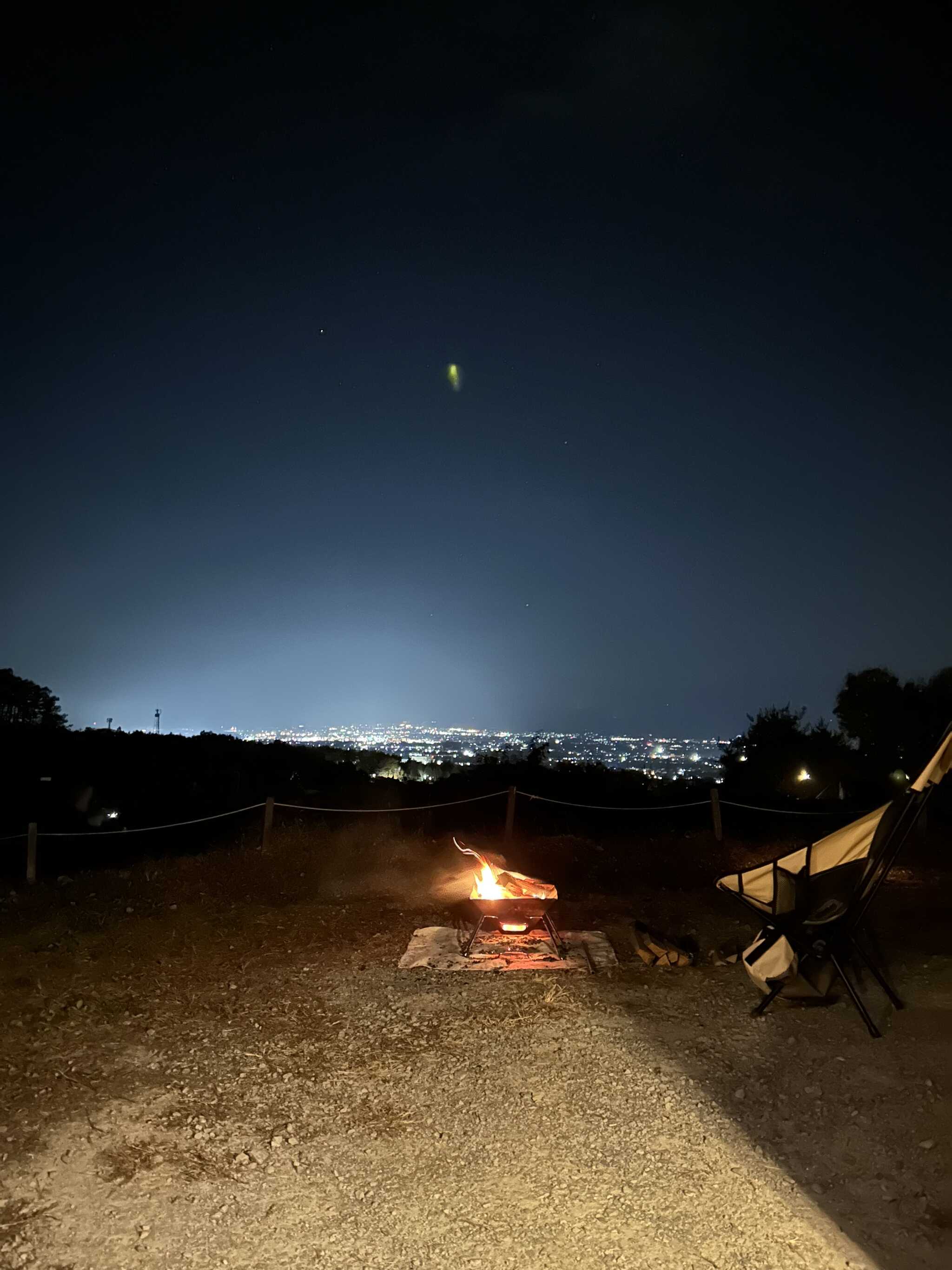 夜景と焚き火と星空!