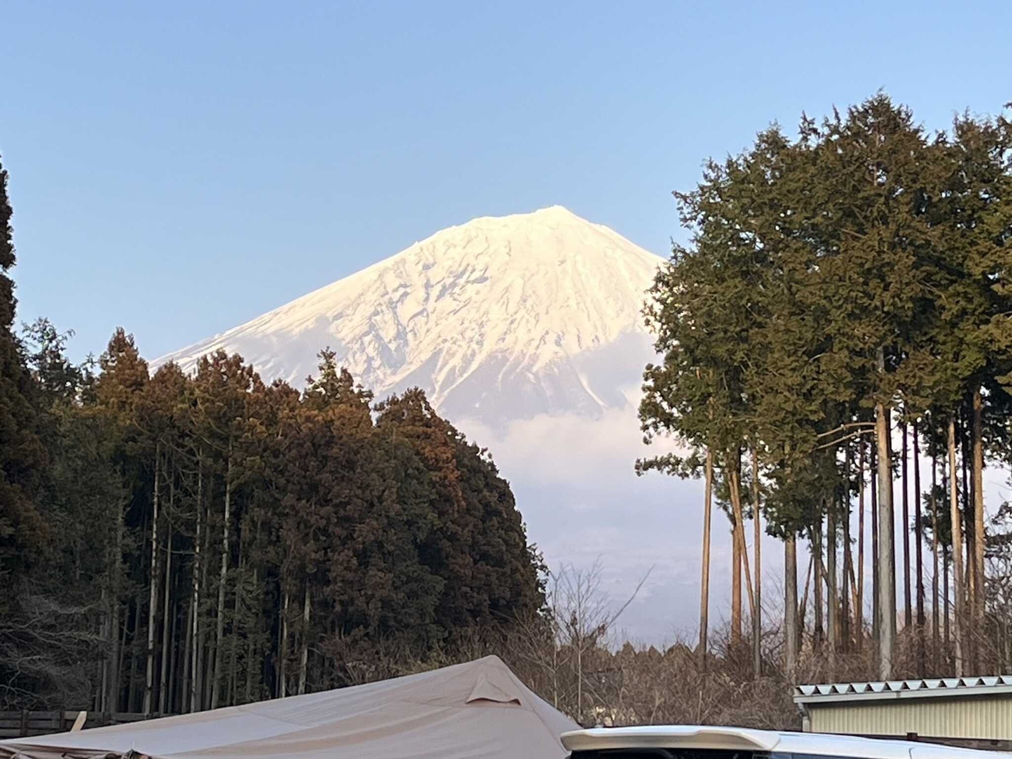 キャンプ場から見えた富士山