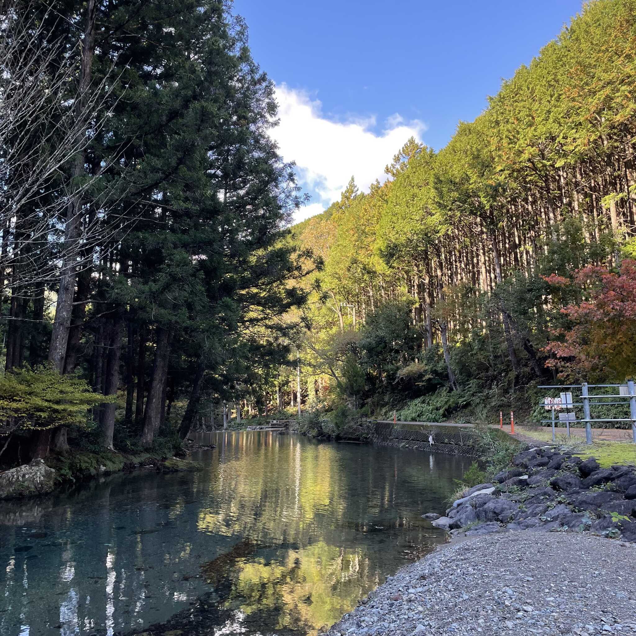 山と川のコントラストが最高に良いですか。