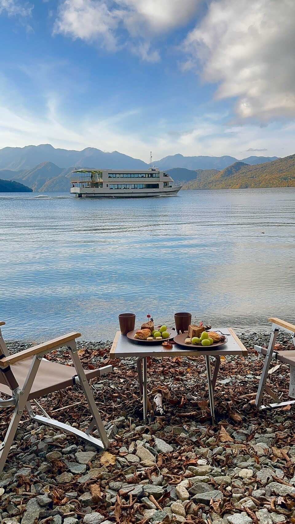 湖畔でチェアリング☕️